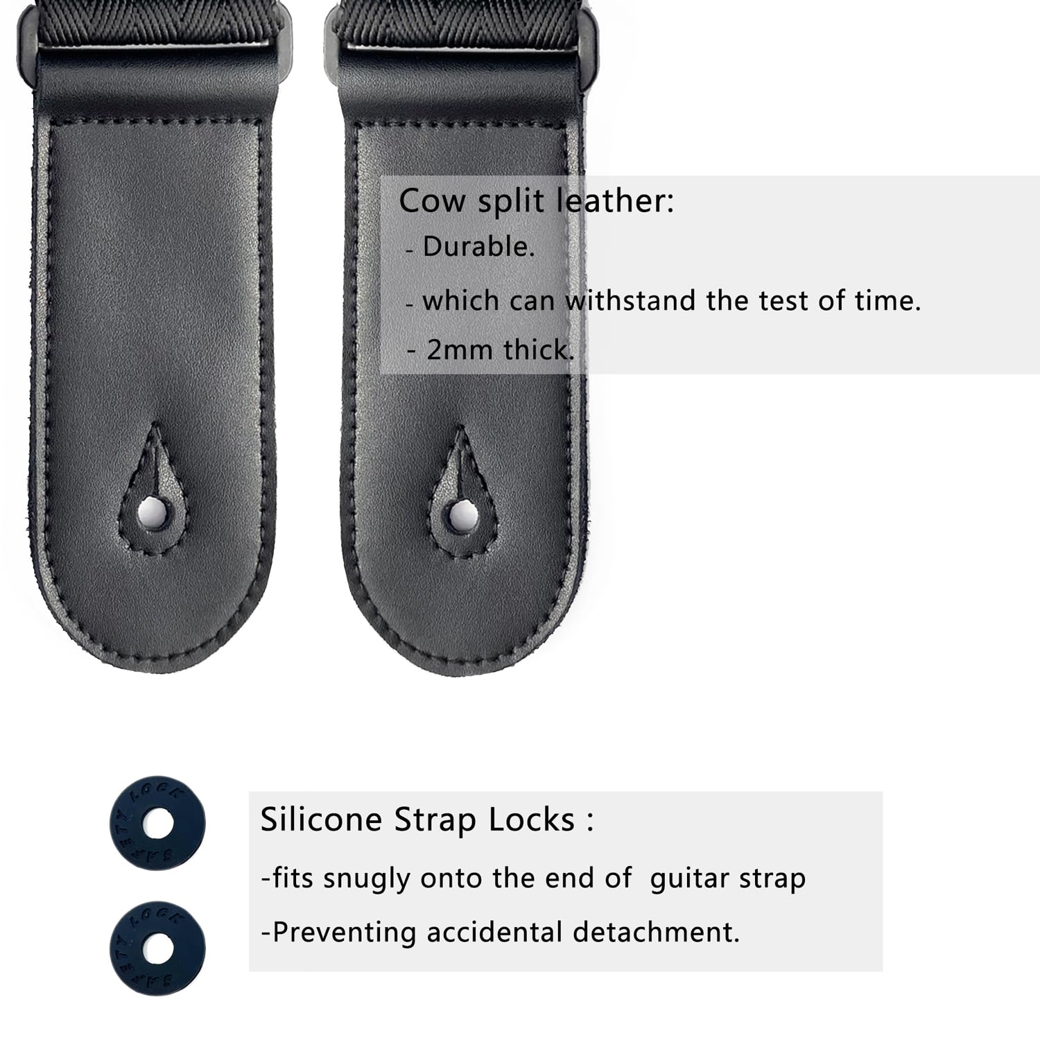 Chmete Guitar Strap Nylon Webbing,Soft And Comfortable,Acoustic Electric Guitar Straps