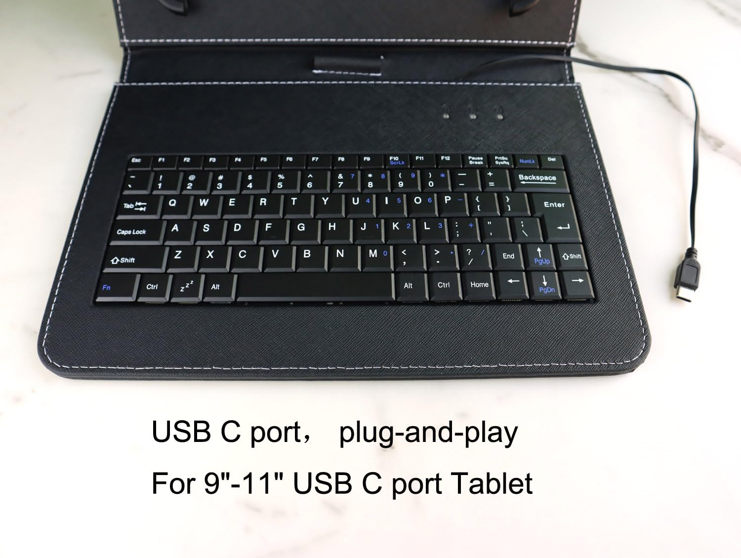 Enjoy Unique 10 Inch Tablet Case 9.7 11 Inch Tablet Cover With Qwerty External Keyboard Usb C Port Compatible With Samsung Galaxy Tab A8 A7, Fire Hd, Googee U10, Blackview, Nokia T20, Lenovo Tab M10
