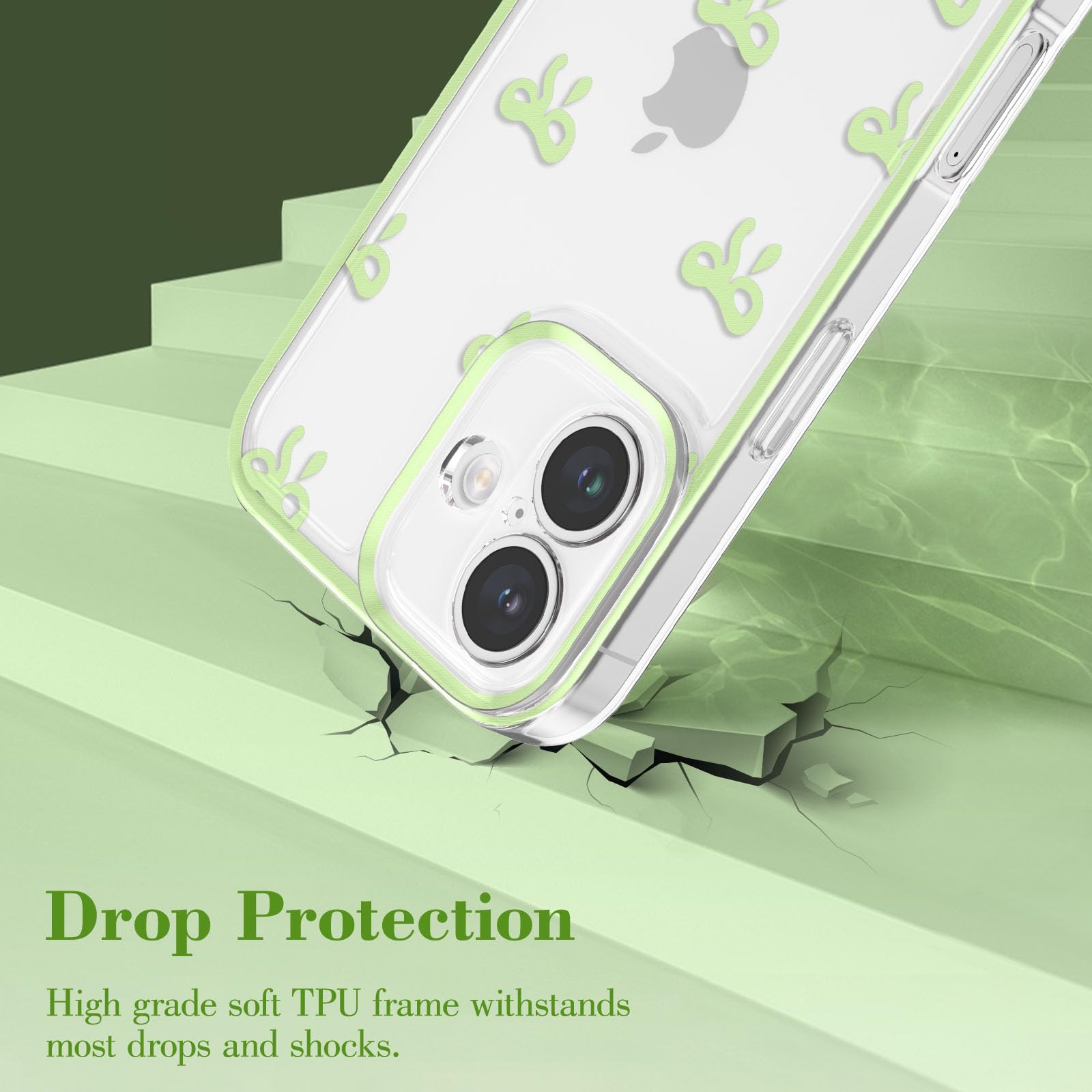 Eyzutak Case For Iphone 16 Plus, Clear Cute Ribbon Bowknot Pattern Aesthetic Transparent Phone Case Raised Camera Protection Sty