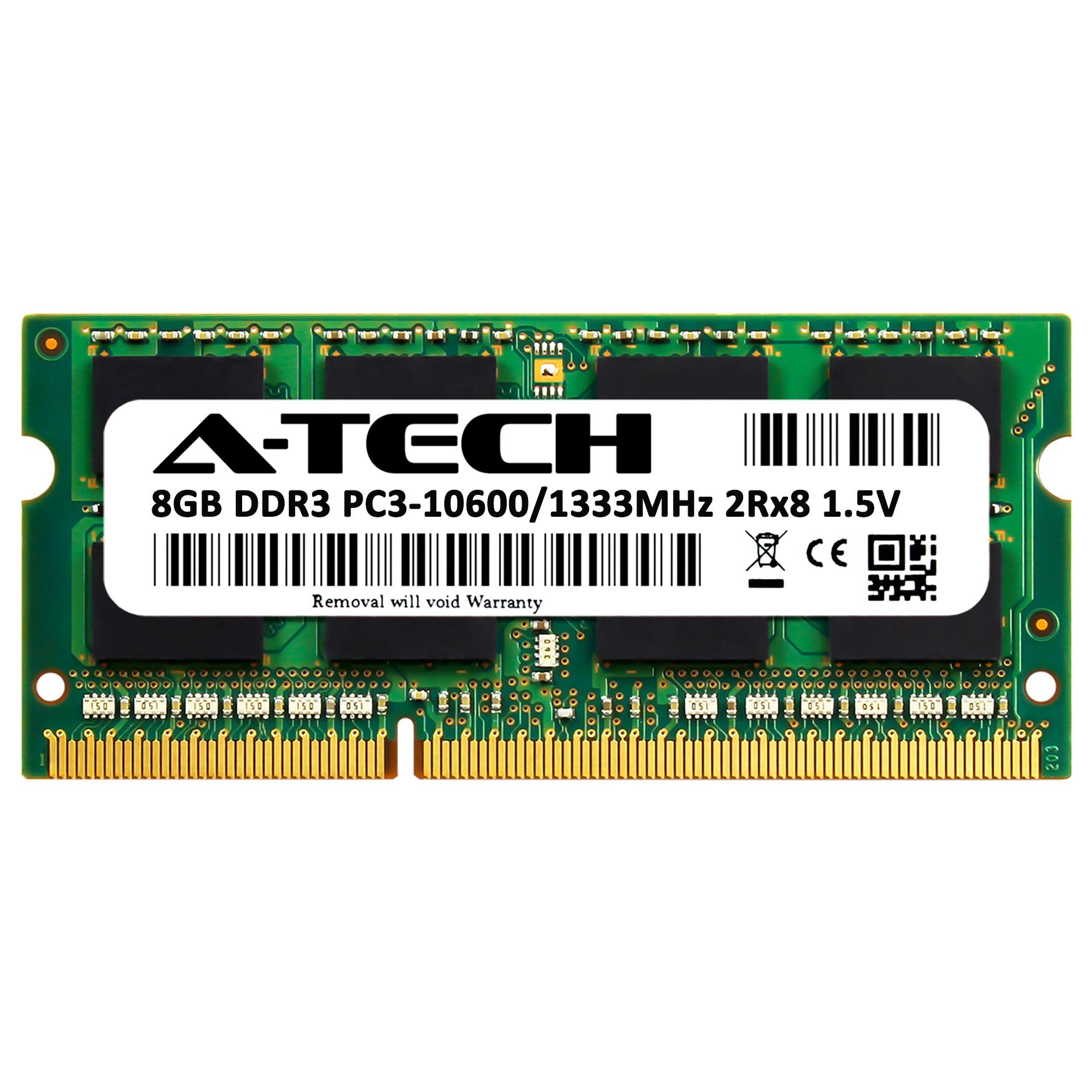 A Tech 8Gb Ddr3 1333Mhz Pc3 10600 Cl9 Sodimm 2Rx8 1.5V 204 Pin Non Ecc So Dimm Laptop, Notebook Ram Memory Module