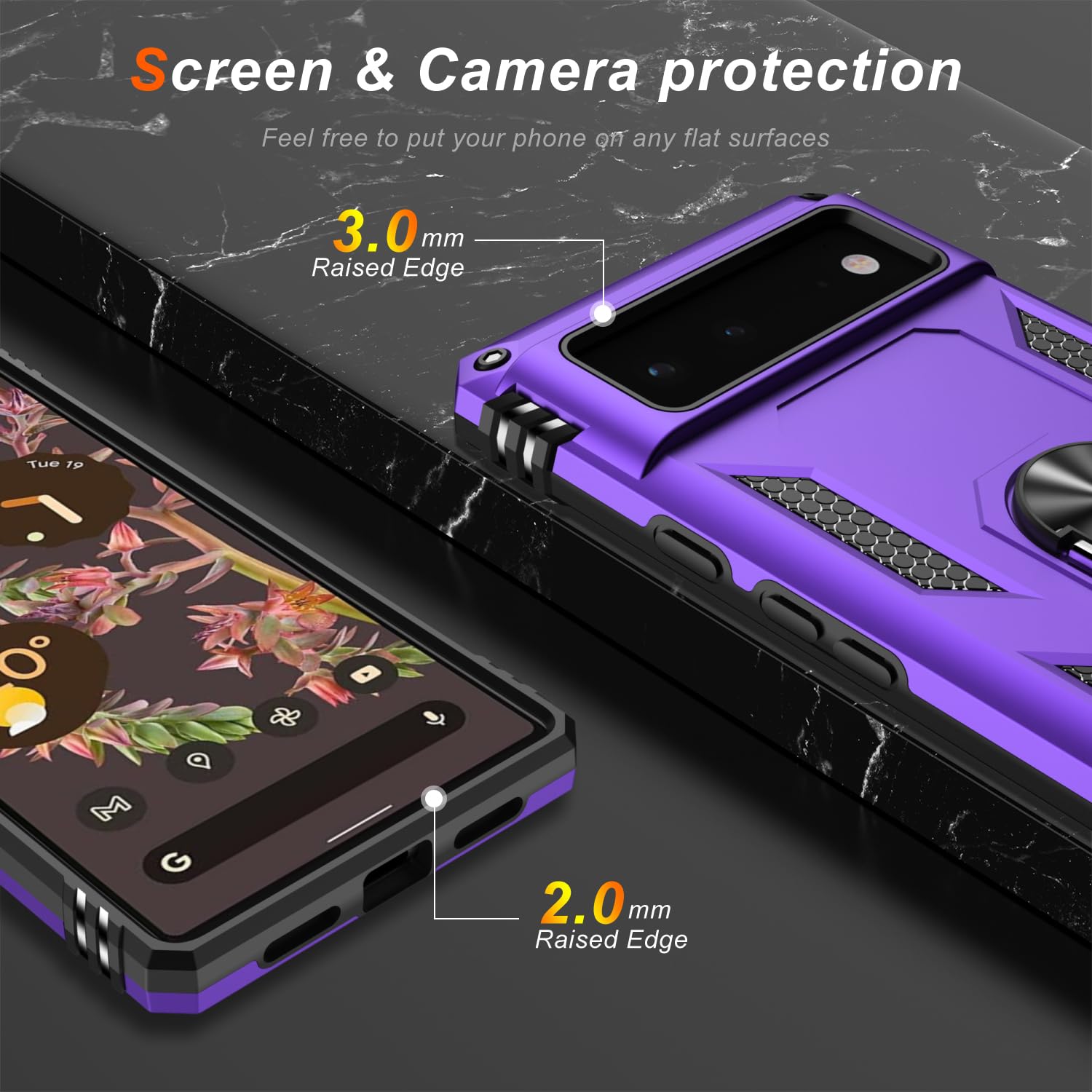 Lumarke For Google Pixel 6 Case With Screen Protector,Pass 16Ft. Drop Tested Military Grade Protective Phone Cover With Magnetic