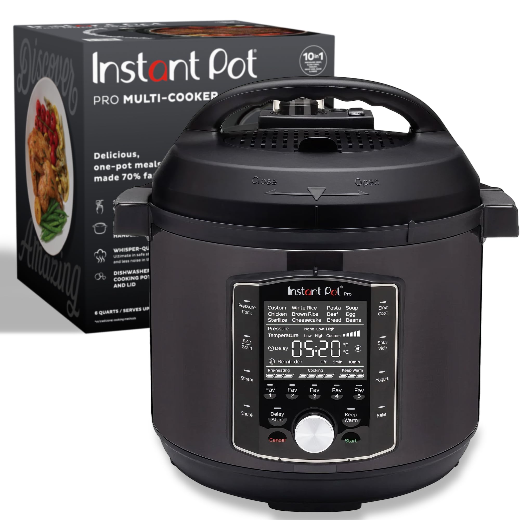 Instant Pot Pro 10 In 1 Pressure Cooker, Slow Cooker, Ricegrain Cooker, Steamer, Sauta, Sous Vide, Yogurt Maker, Sterilizer, And