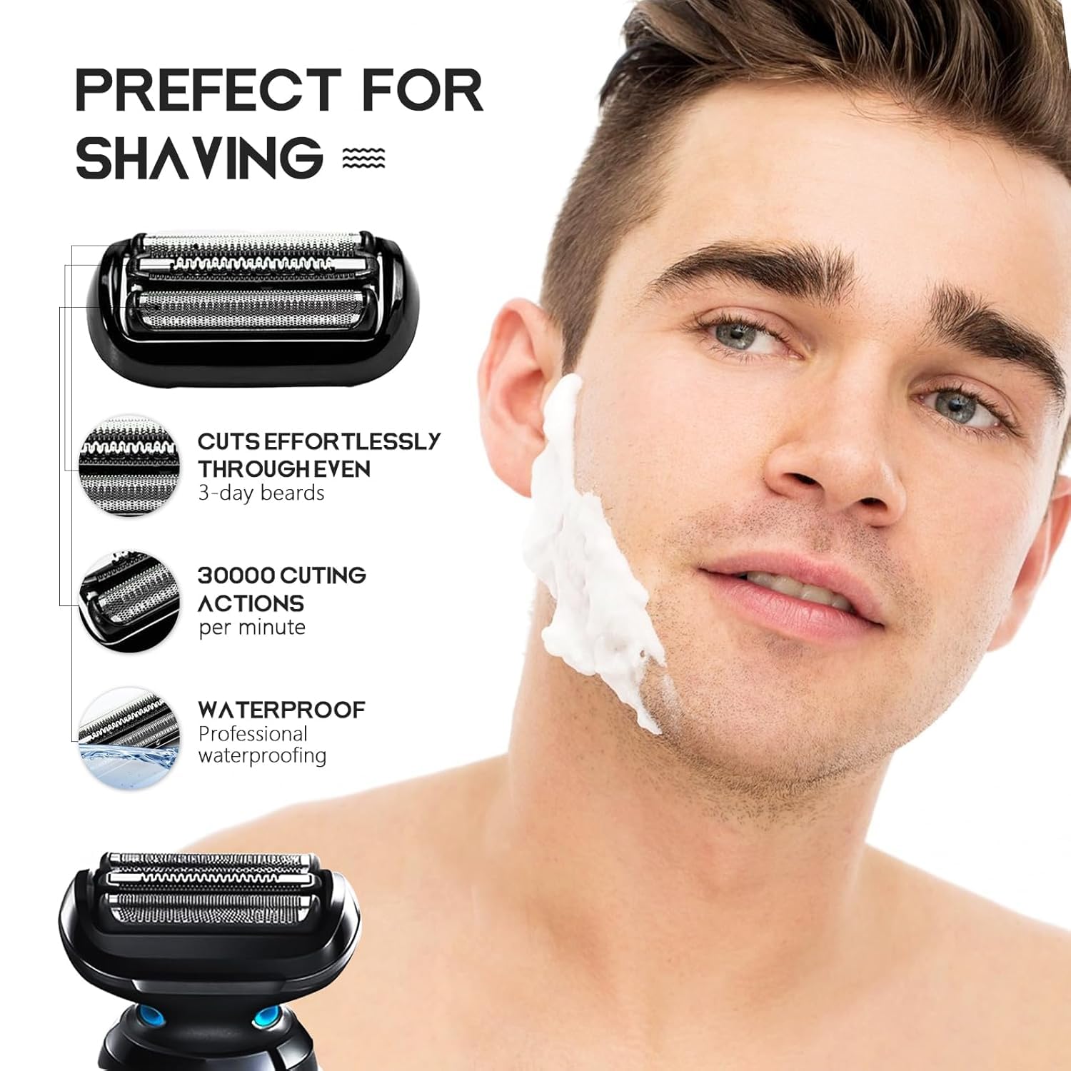 53B Replacement Foil And Cutter Compatible With Braun Series 5 Series 6 Electric Shaver, 53B Blades For Braun S5 Replacement Hea