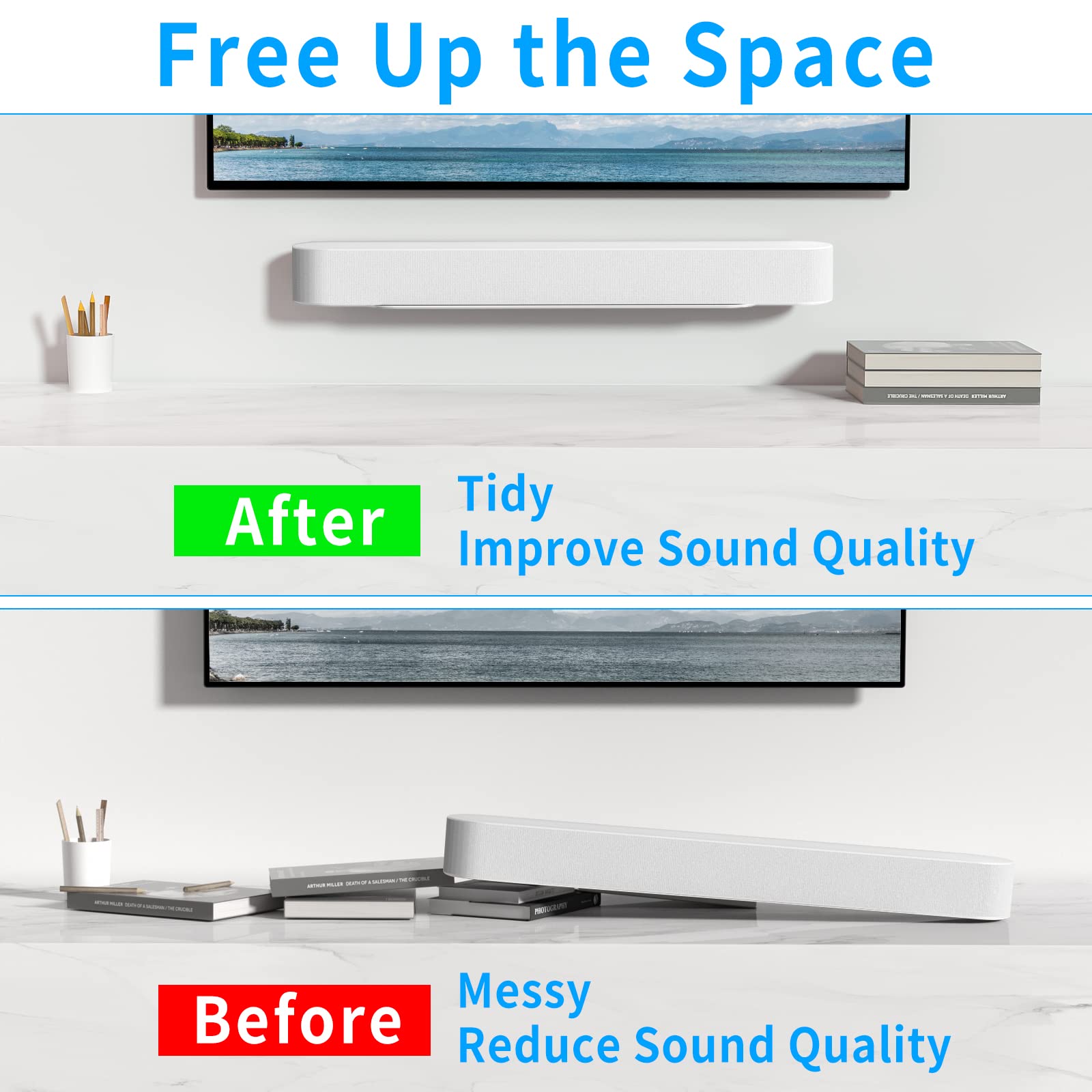 Soundbar Mount For Sonos Beam Wall Mount Bracket Compatible With Sonos Beam Sound Bar Mounts Mounting Bracket, White