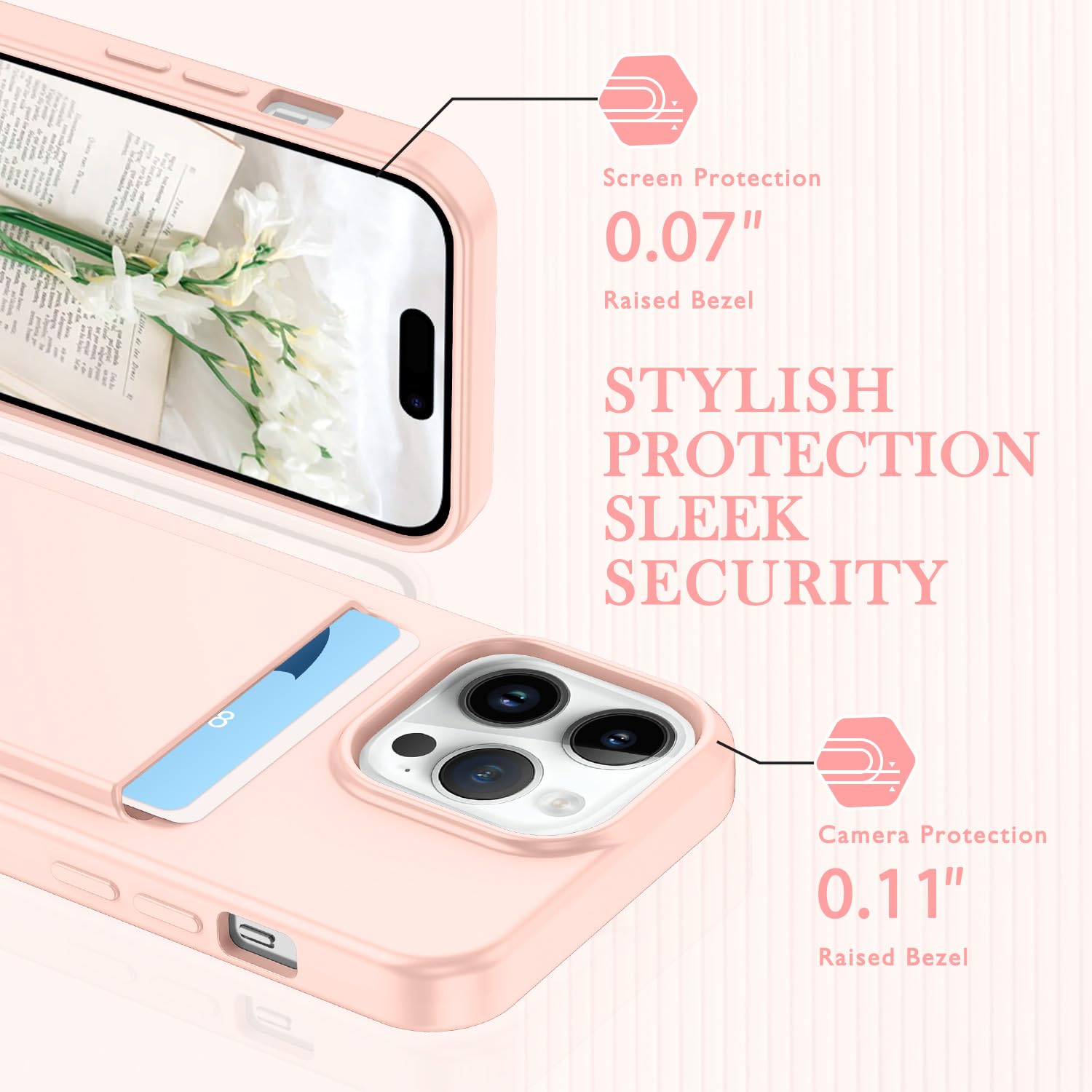 Petocase For Iphone 14 Pro Wallet Case Card Holder Slot Ultra Slim Fit Flexible Tpu Gel Rubber Soft Skin Silicone Protective Pho
