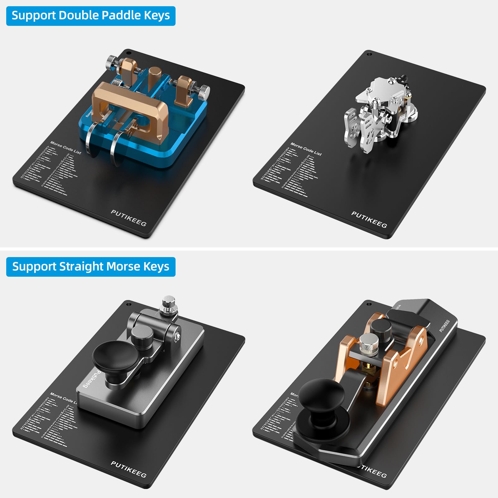 Putikeeg Morse Code Table Key Morse Code List Learning Shortwave Radio Black