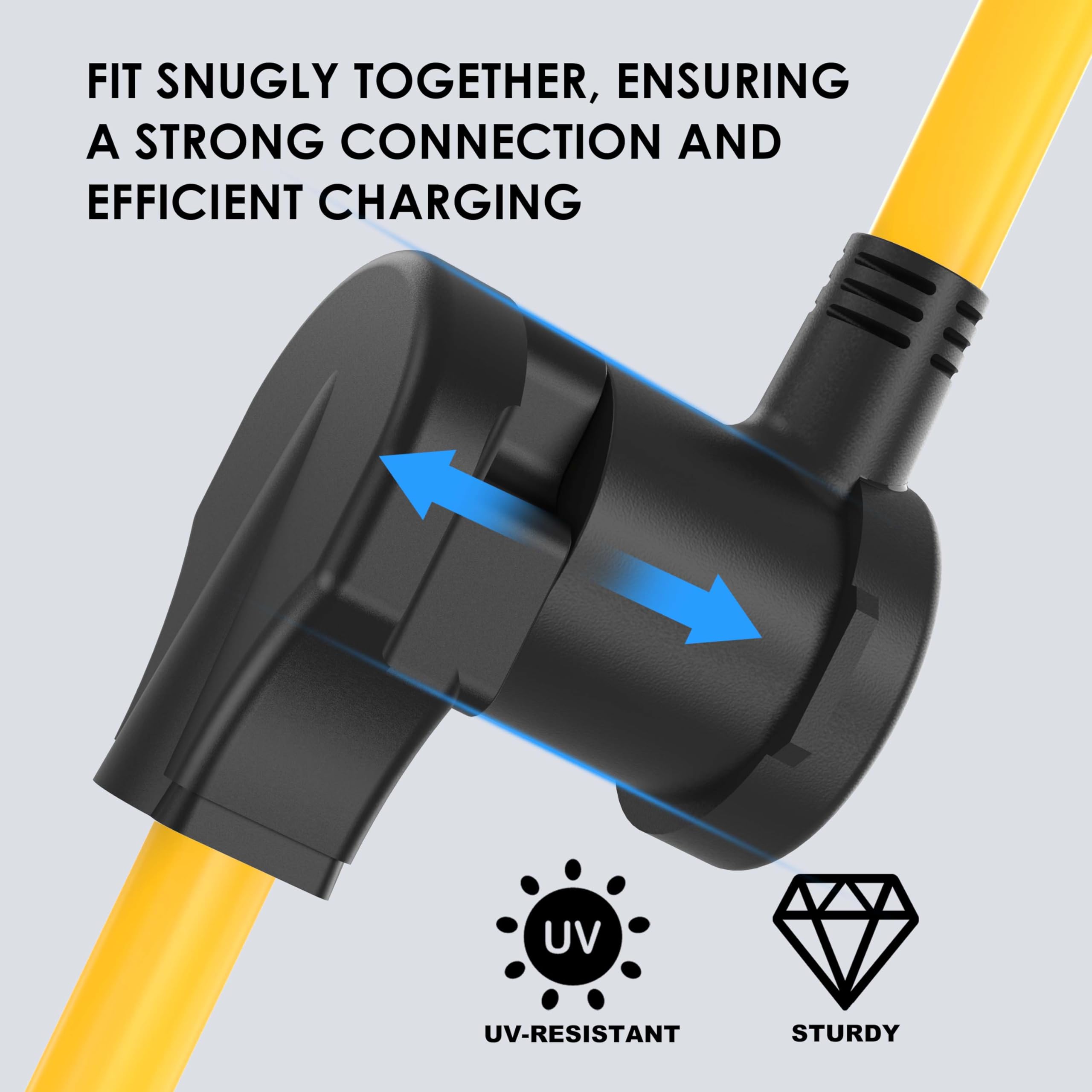 3 Prong Dryer Y Splitter, Dryer Outlet And Level 2 Ev Charging, Ul Listed, Nema10 30P Male To Two Nema 10 30R Female, 30 Amp 250