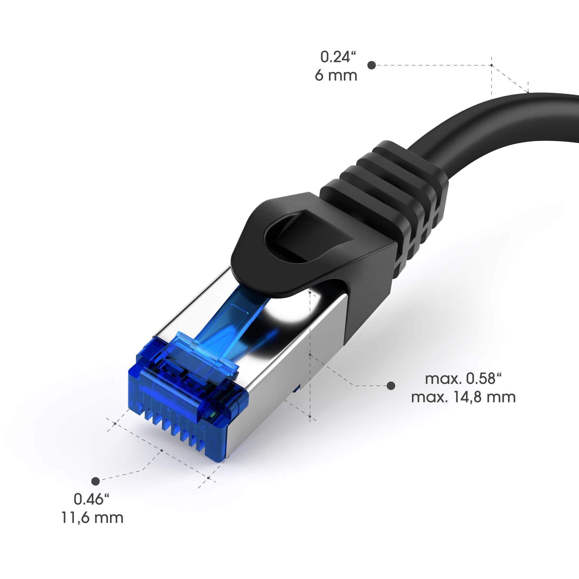 Kabeldirekt Network Cable � Transmits Maximum Fiber Optic Internet Speed � Network, Ethernet Cable/Lan Cable � 75Ft � Available In 1 100Ft � For Gigabit Network, Router/Modem, Rj45 (Black/Silver)