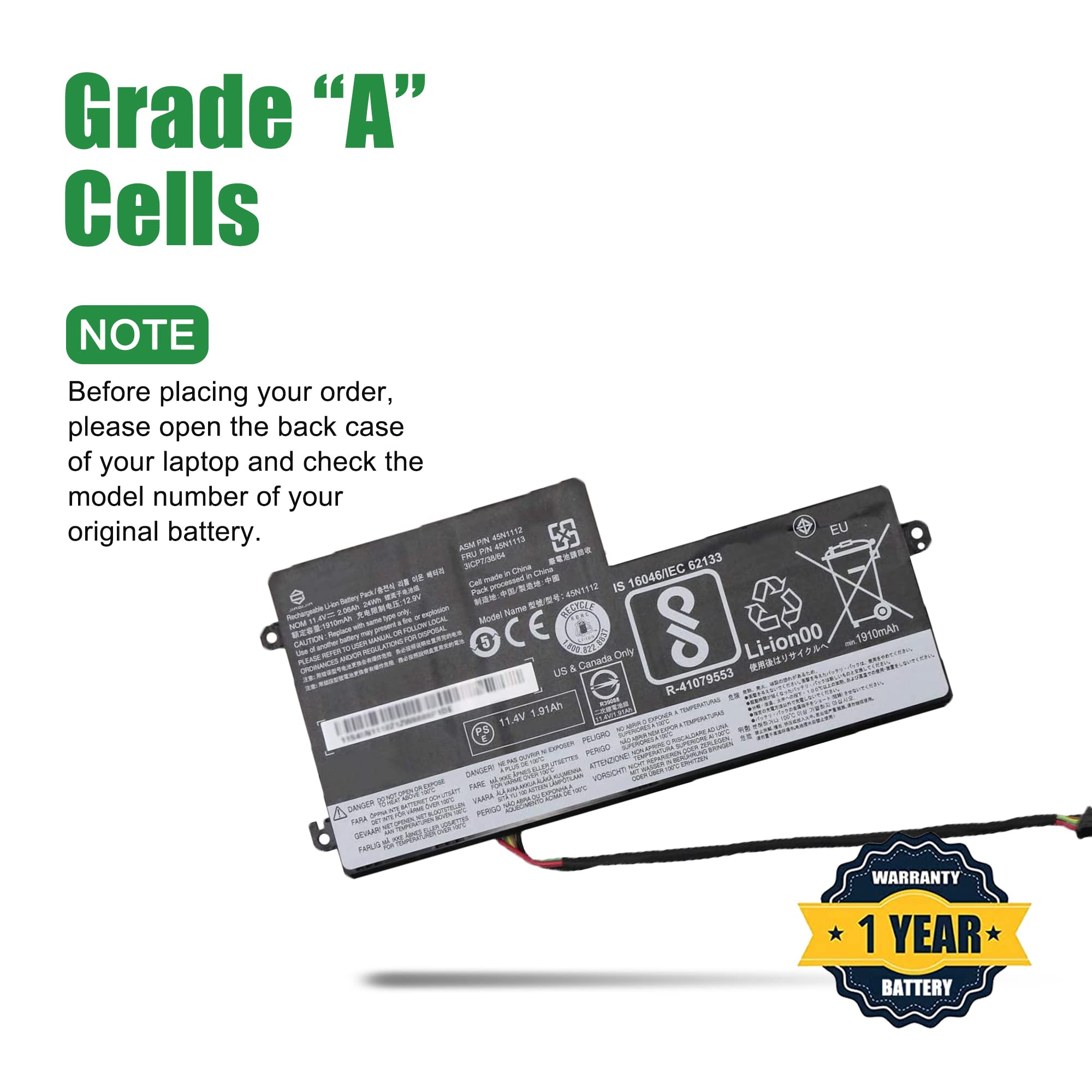 Jiazijia 45N1112 45N1113 Laptop Battery Replacement For Lenovo Thinkpad T440 T450 T450S T460 X240 X240S X250 X260 A275 Series 45