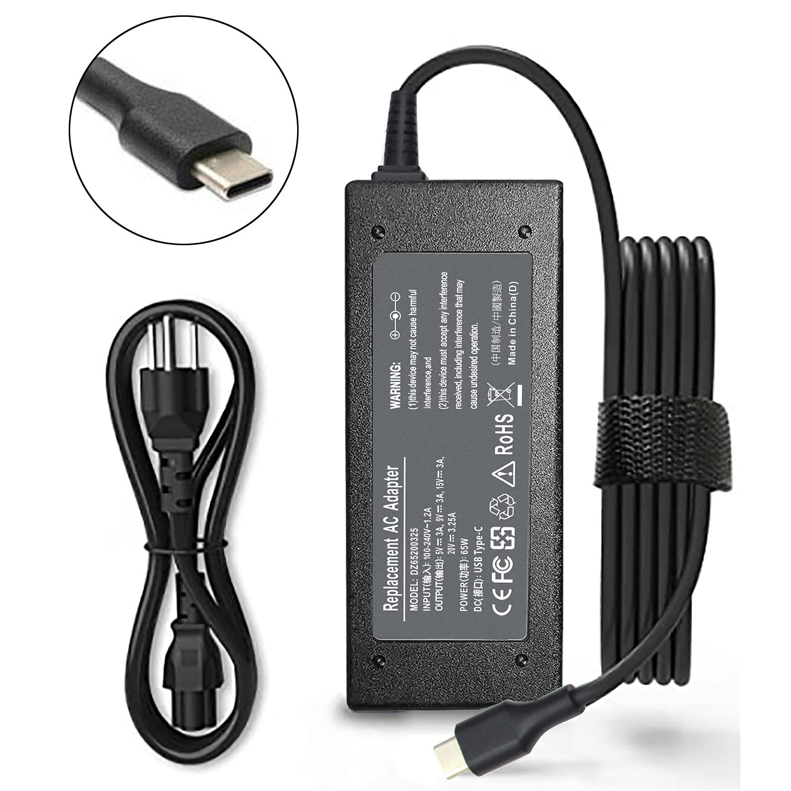 Universal 65W 45W Usb C Laptop Charger For Lenovo Thinkpad/Yoga/Chromebook Adlx65Ydc2A For Hp Elitebook Spectre Chromebook X360,