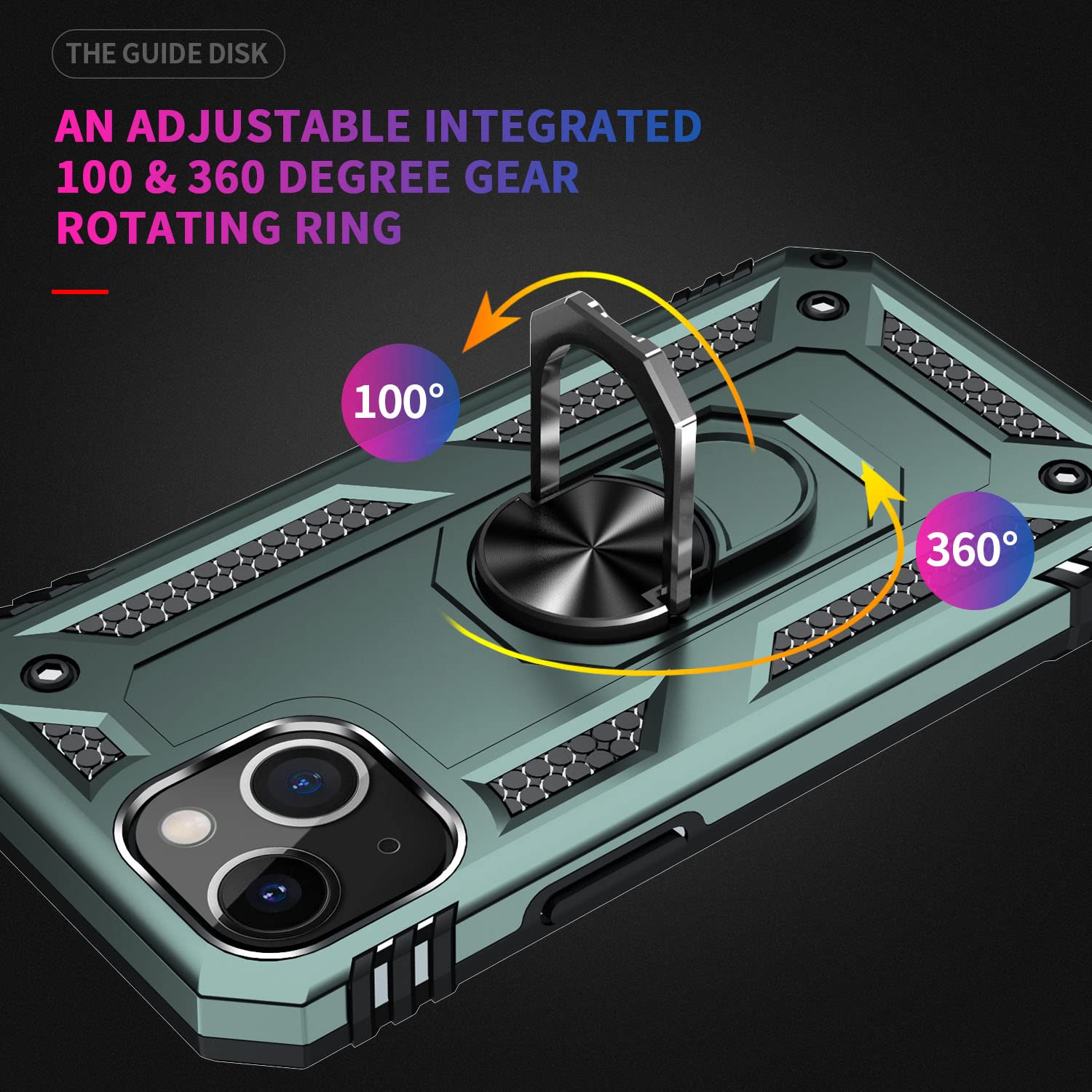 Addit Phone Case For Iphone 14 Case Iphone 14 Phone Case, With Kickstand Ring, Support Magnet Car Mount, Military Grade, Heavy D