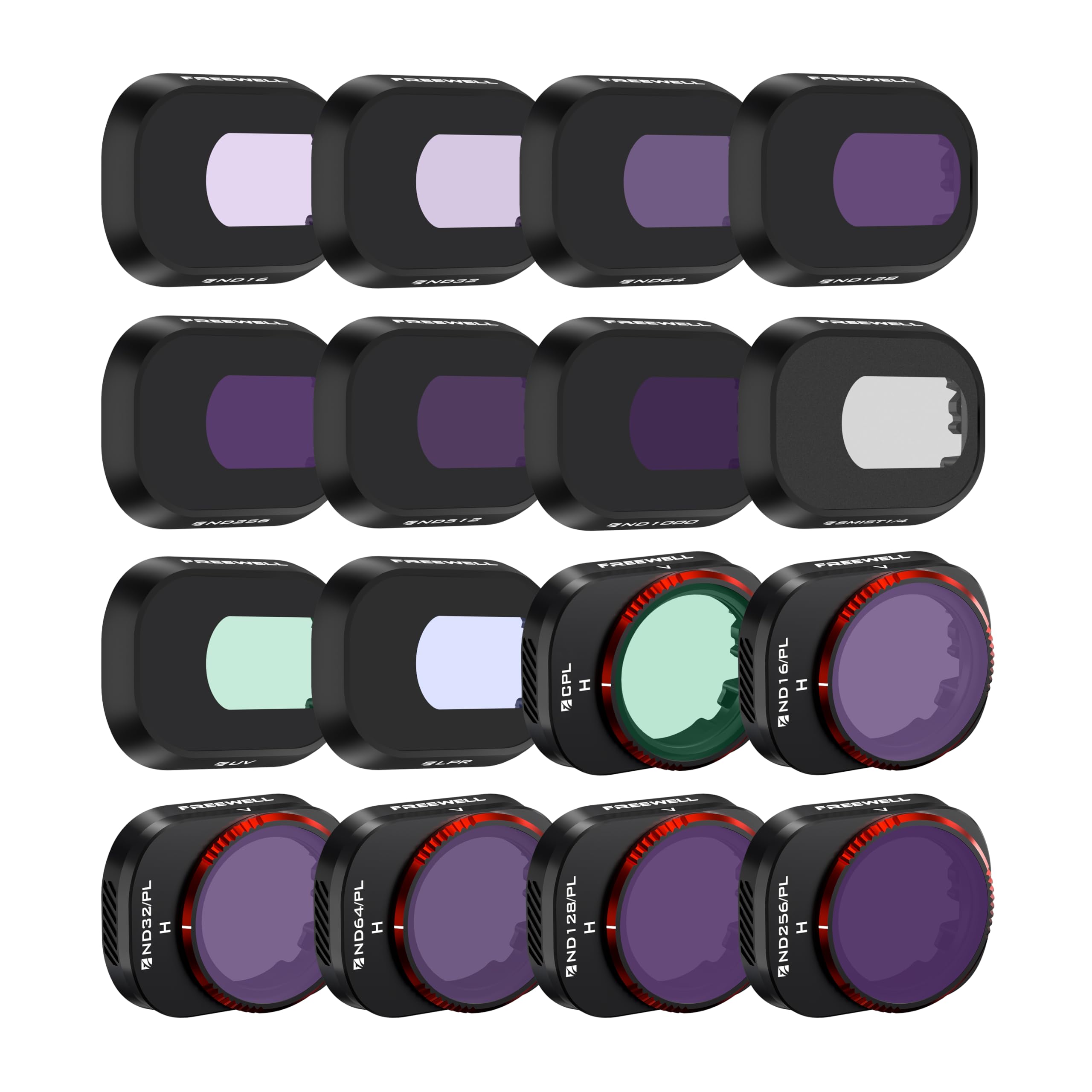 Freewell 16Pack Mega Nd, Nd/Pl, Cpl, Uv, Snow Mist 1/4, Light Pollution Filters Compatible With Mini 4 Pro
