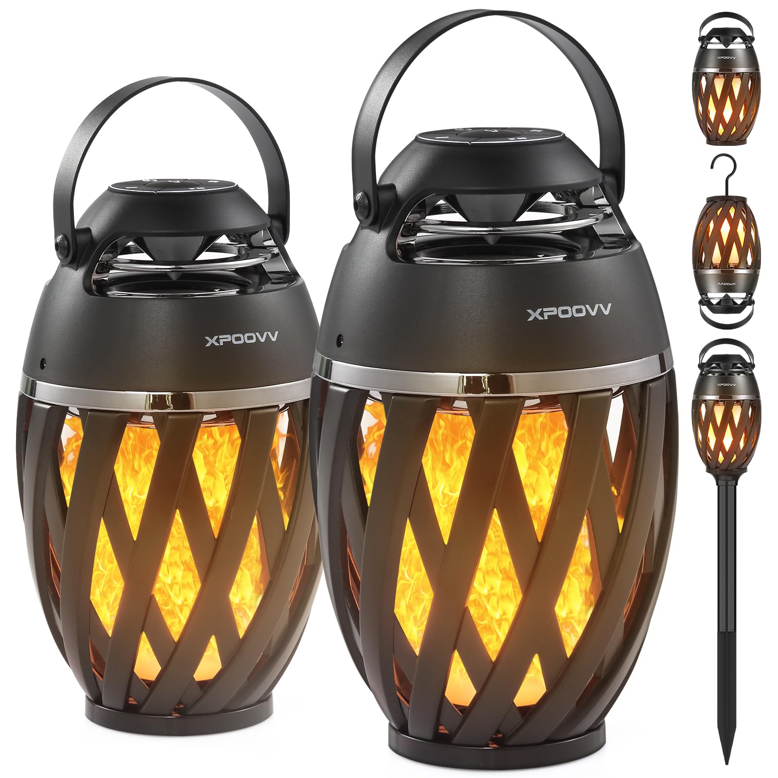 Xpoovv Waterproof Outdoor Bluetooth Speaker with LED Torch, Cool Birthday Gift for Him, Dad, Boyfriend, for Patio, Garden, Campi