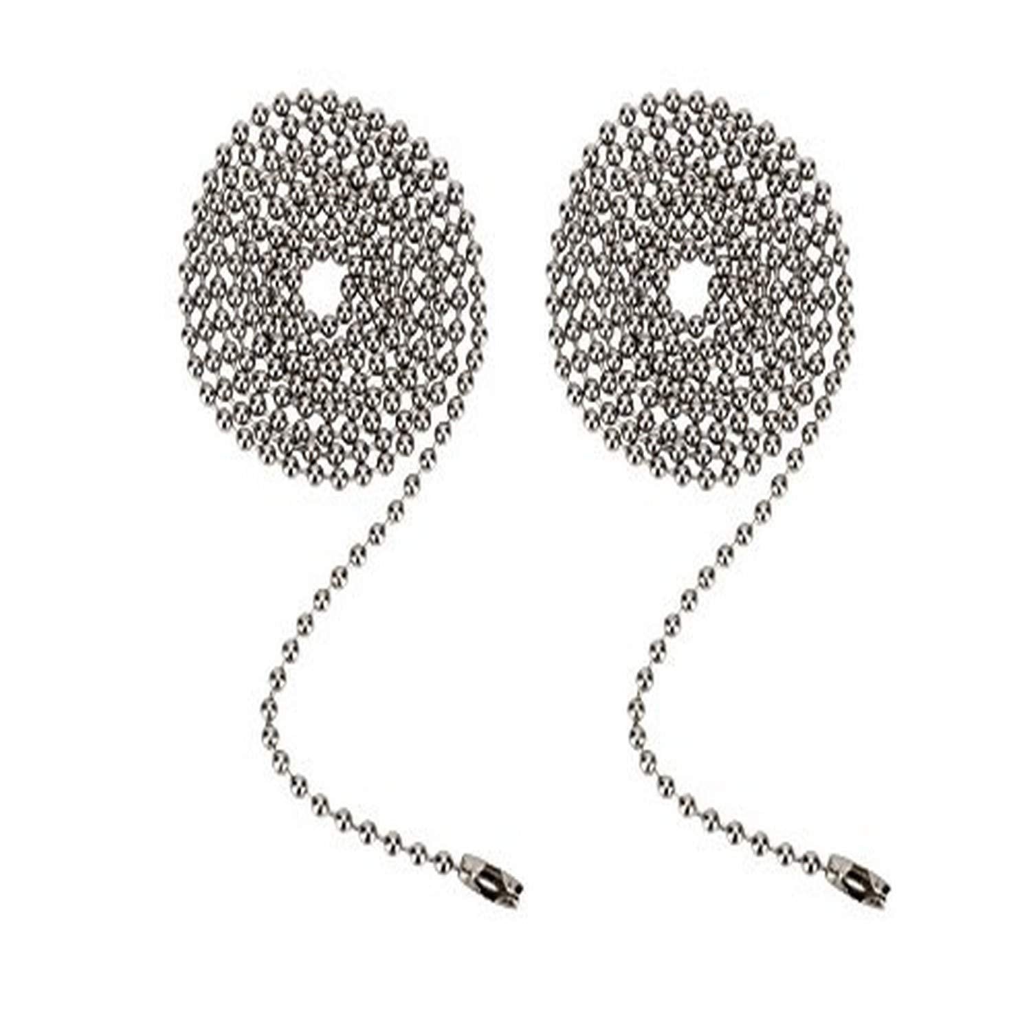 Aspen Creative Brushed Pewter, 21304 2 3 Feet Beaded Pull Chain With Connector, 2 Pack