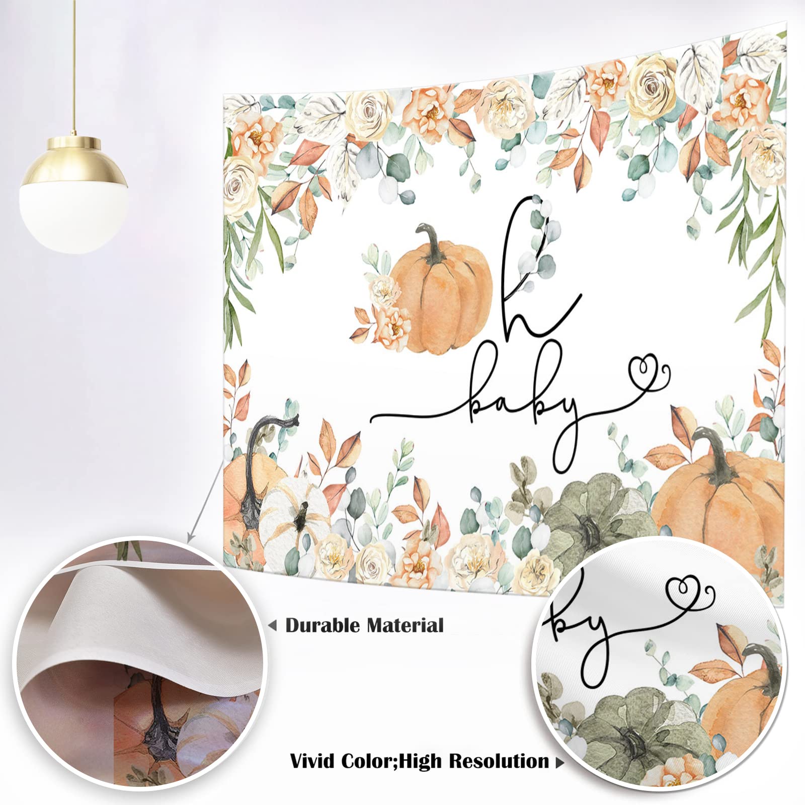 Mocsicka Pumpkin Baby Shower Backdrop Gender Neutral Oh Baby Background Autumn Fall Little Pumpkin Baby Shower Party Decoration