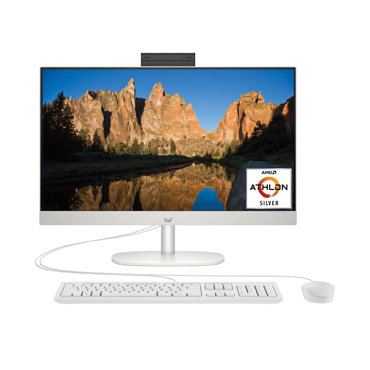 24'' Athlon 7120U 8Gb 256 W11|Hp All In One, 24', Athlon Silver 7120U , 8Gb(Ddr4,1 Dimm), 256Gb Ssd, Windows 11, No Odd, Wi Fi 6