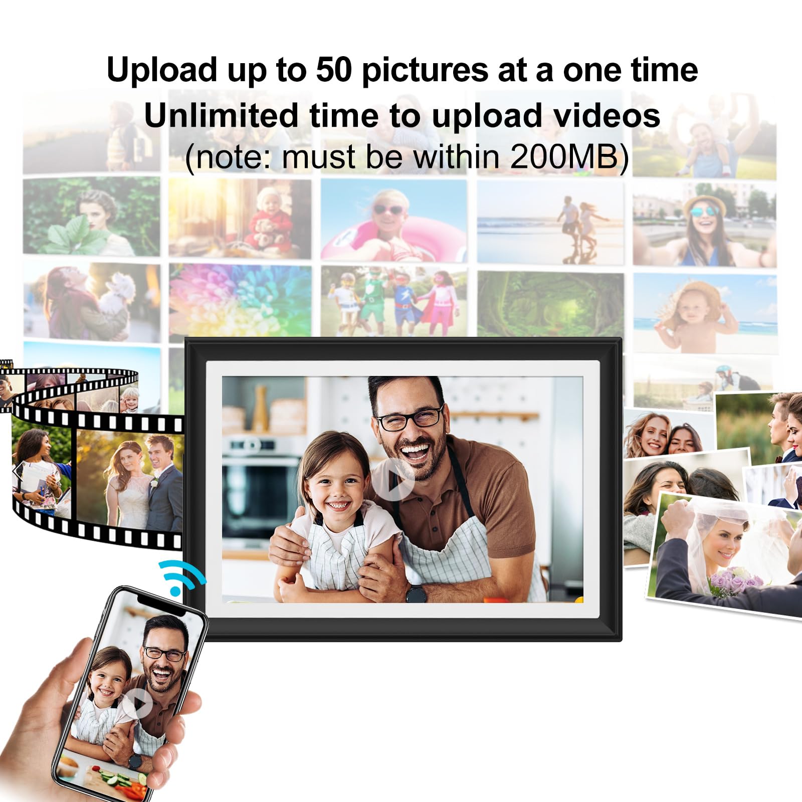Ssa Wifi Frame 32Gb Digital Picture Frame Wifi 10.1 Inch Digital Photo Frame With Ips Touch Screen, Auto Rotate,Send 50 Photo Un