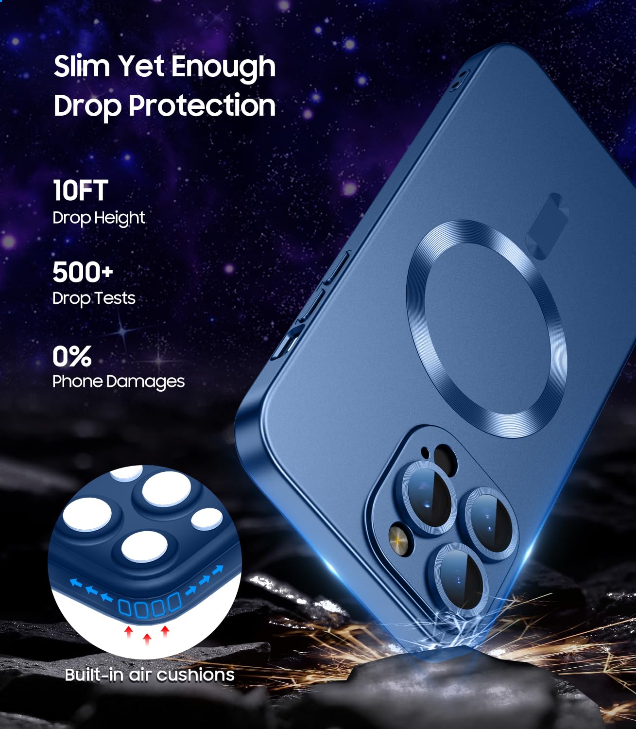 Lekevo Magnetic For Iphone 16 Pro Case [Compatible With Magsafe][Built In Camera Lens Protector] Slim Soft Silicone Bumper Shock