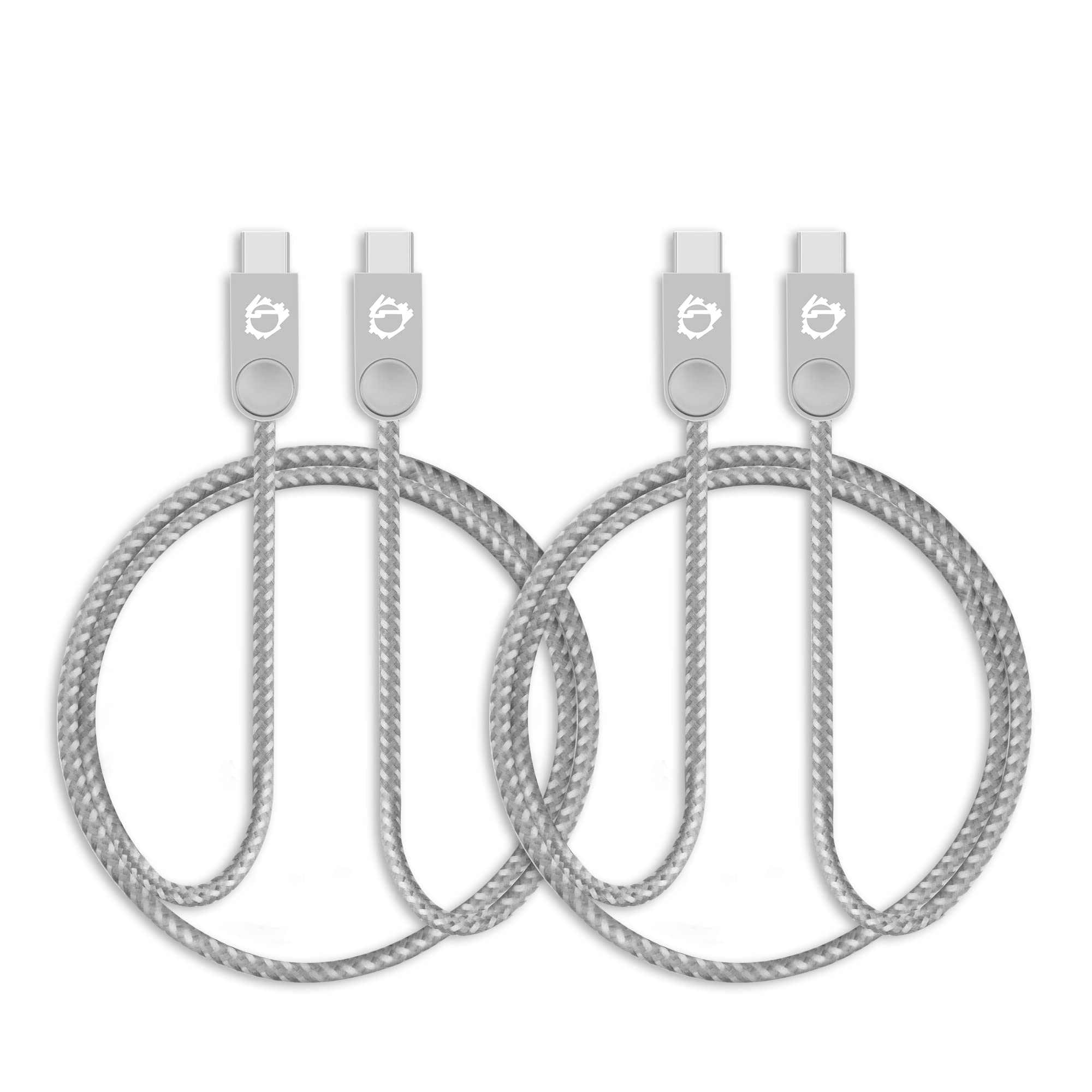 SIIG Premium Zinc Alloy USBC to USBC Charging & Sync Braided Cable  1.65ft (2Pack)  Low Profile Design  USB Type C to USB 