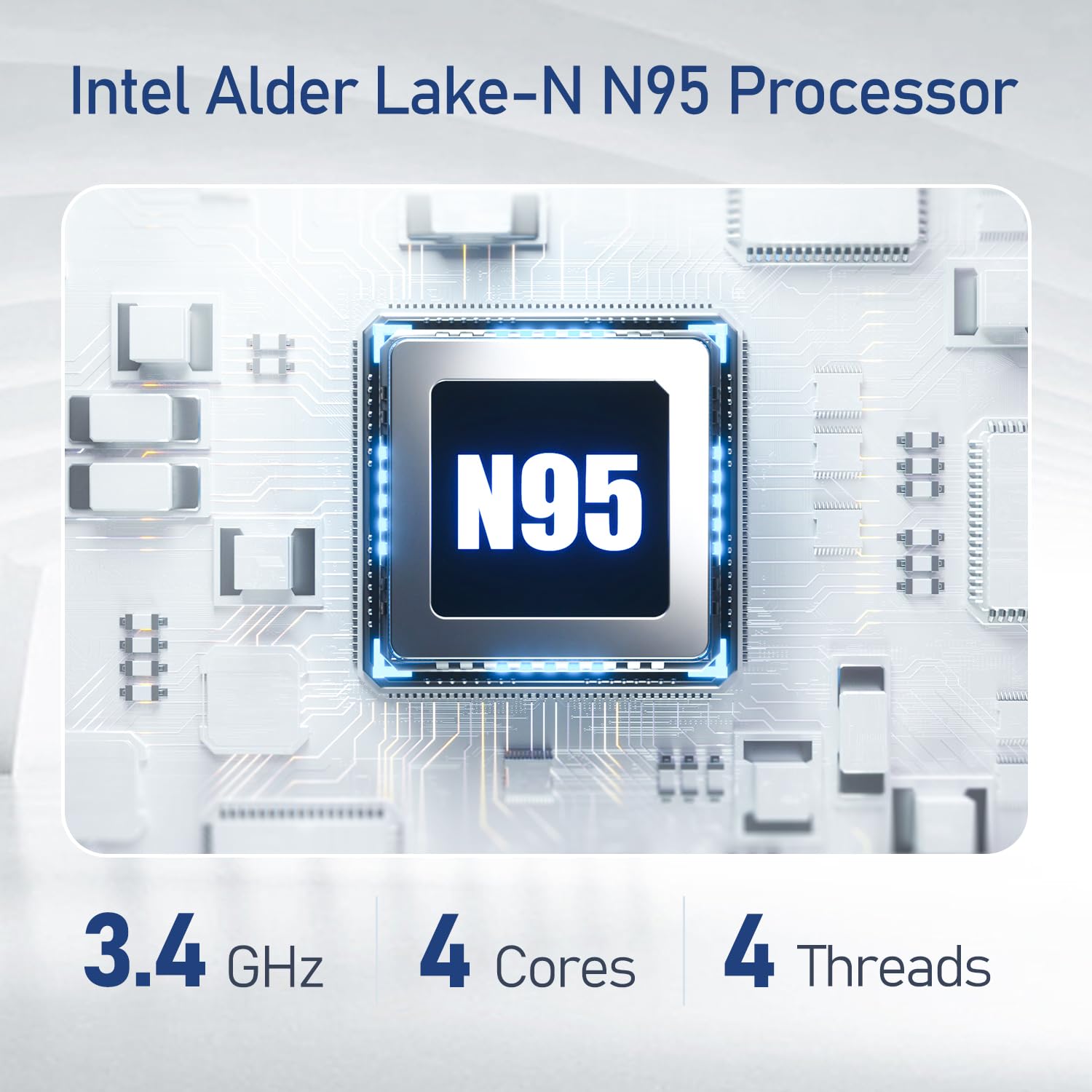 Trycoo Wi 6 Mini Desktop Computer,Intel Alder Lake N95(3.4 Ghz) Mini Pc, 16Gb Ram 512Gb M.2 Ssd,Support Triple 4K Uhd/Hd 2.0/Lan