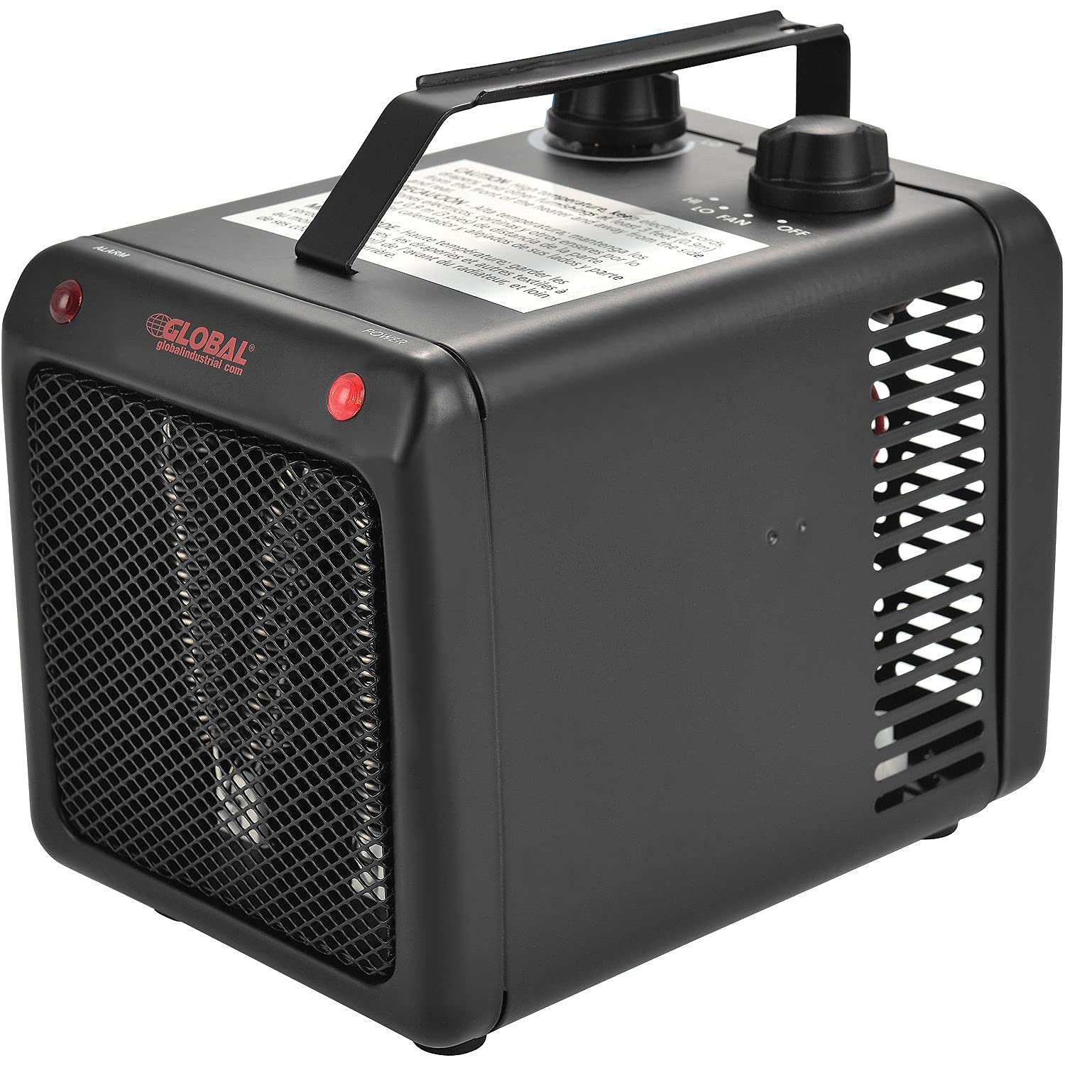 Global Industrial 1500/1000W Portable Heater With Adjustable Thermostat, Steel, 120V, Black