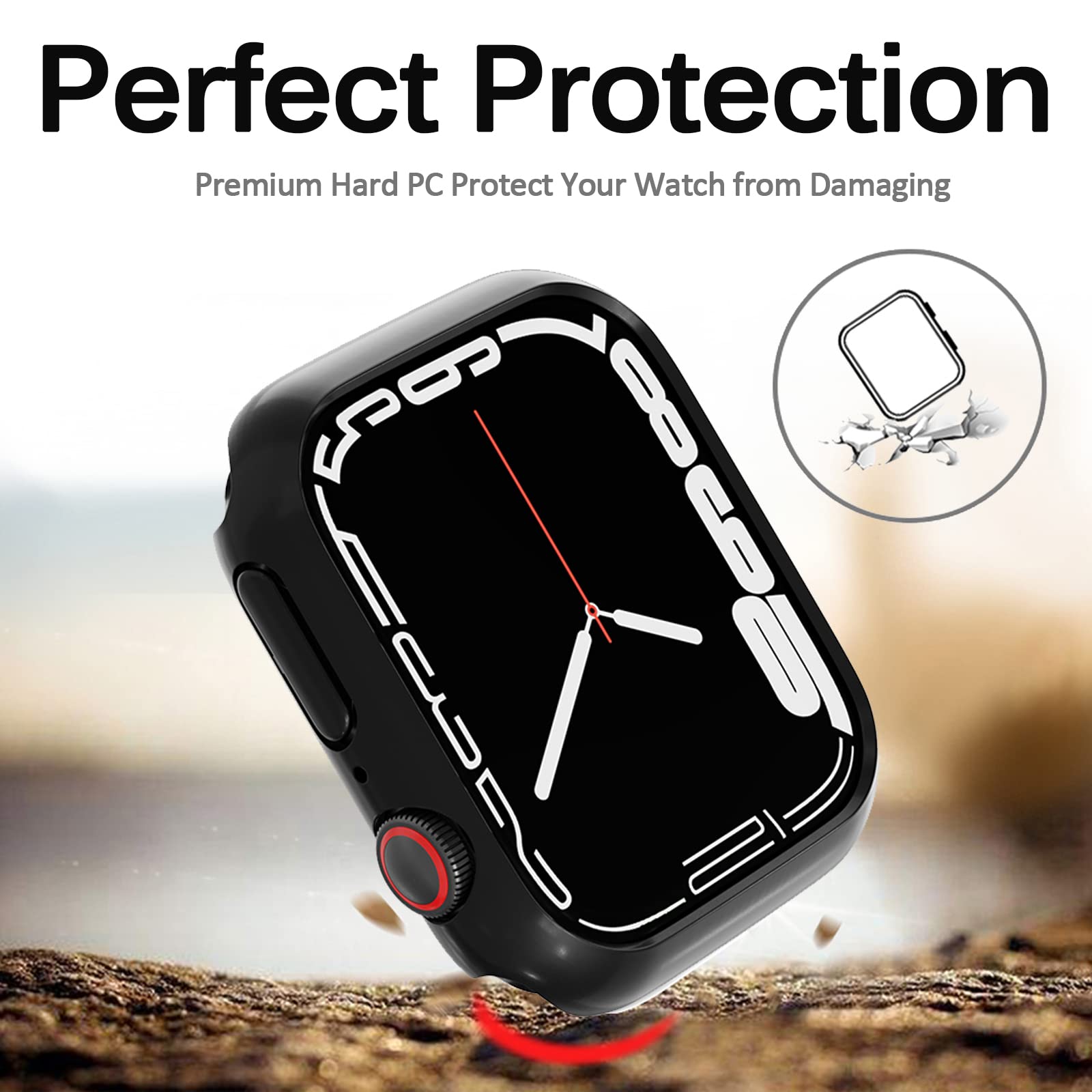 Miimall Compatible Apple Watch 41Mm Case Women Men Pc Hard Bumper Lightweight Shockproof Protector Case Cover For Apple Watch 41