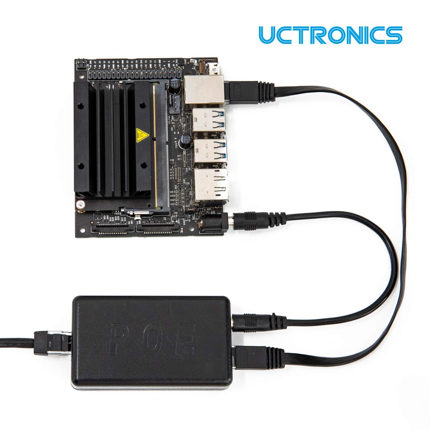 Uctronics Poe Splitter 5V 4A For Raspberry Pi 4 And Jetson Nano, Active Poe+ To Barrel Jack Or Poe To Usb C Poe Adapter, Ieee 80