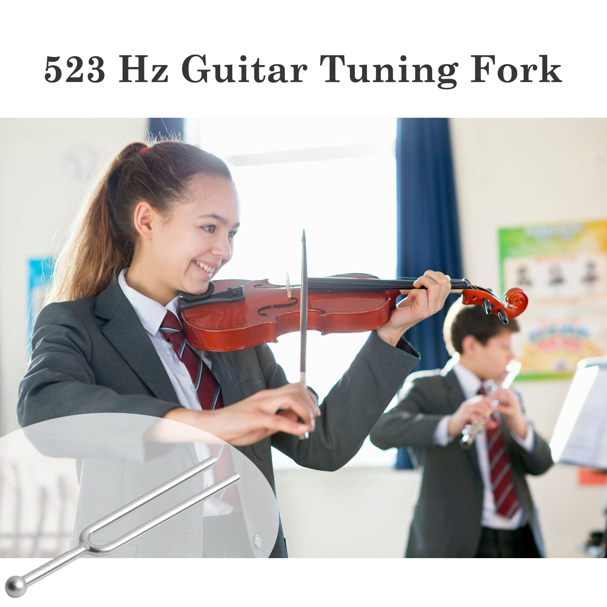 Uxcell Metal Tuning Fork - 523 Hz Guitar Sharp C# For Stress Relaxation, C# Musical Instruments Fork For Violin Piano Tuner Soun