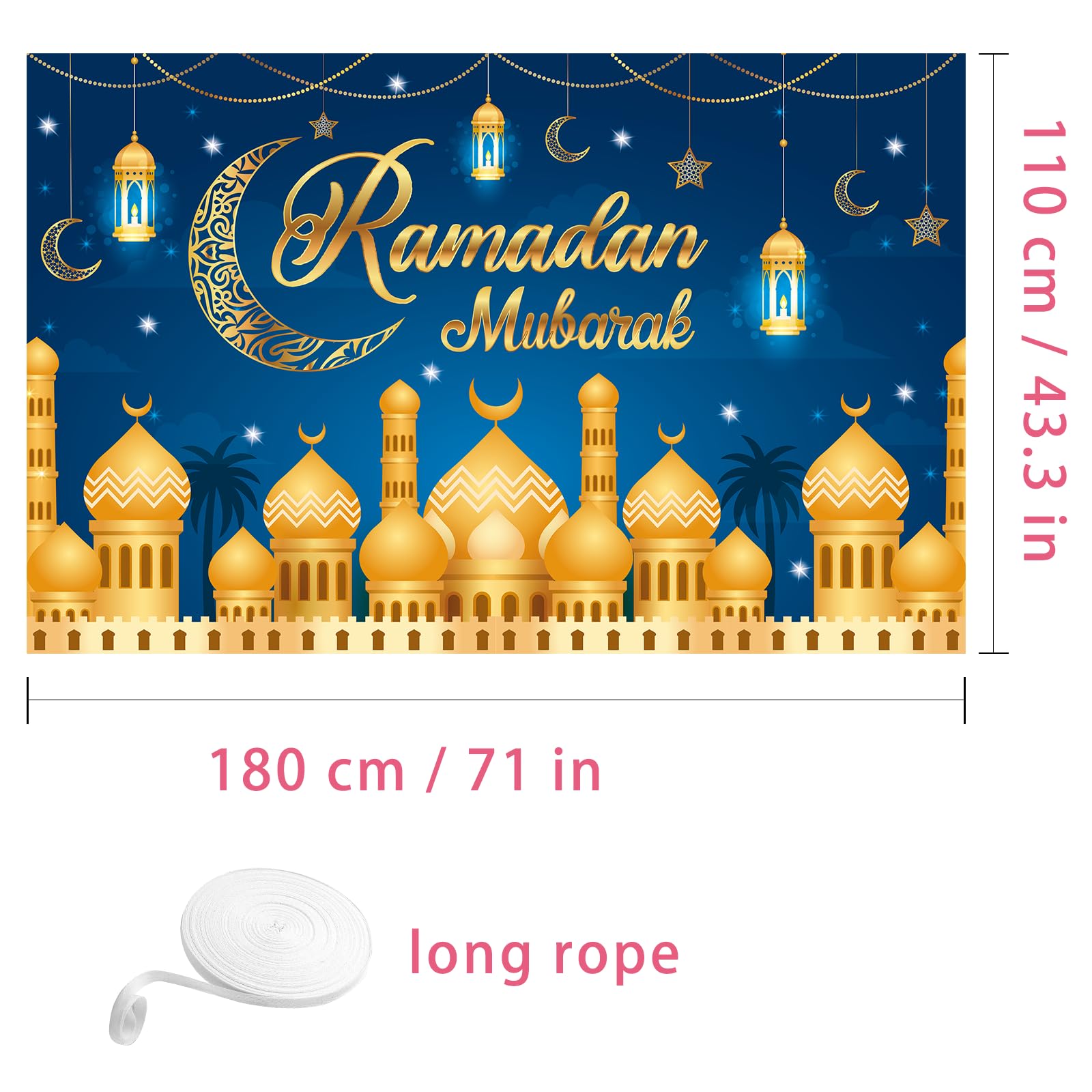 Ramadan Decorations For Home   71 X 44 In Ramadan Banner Mubarak Table Mubarak Sign Backdrop Favors Hanging Decorations For Outd