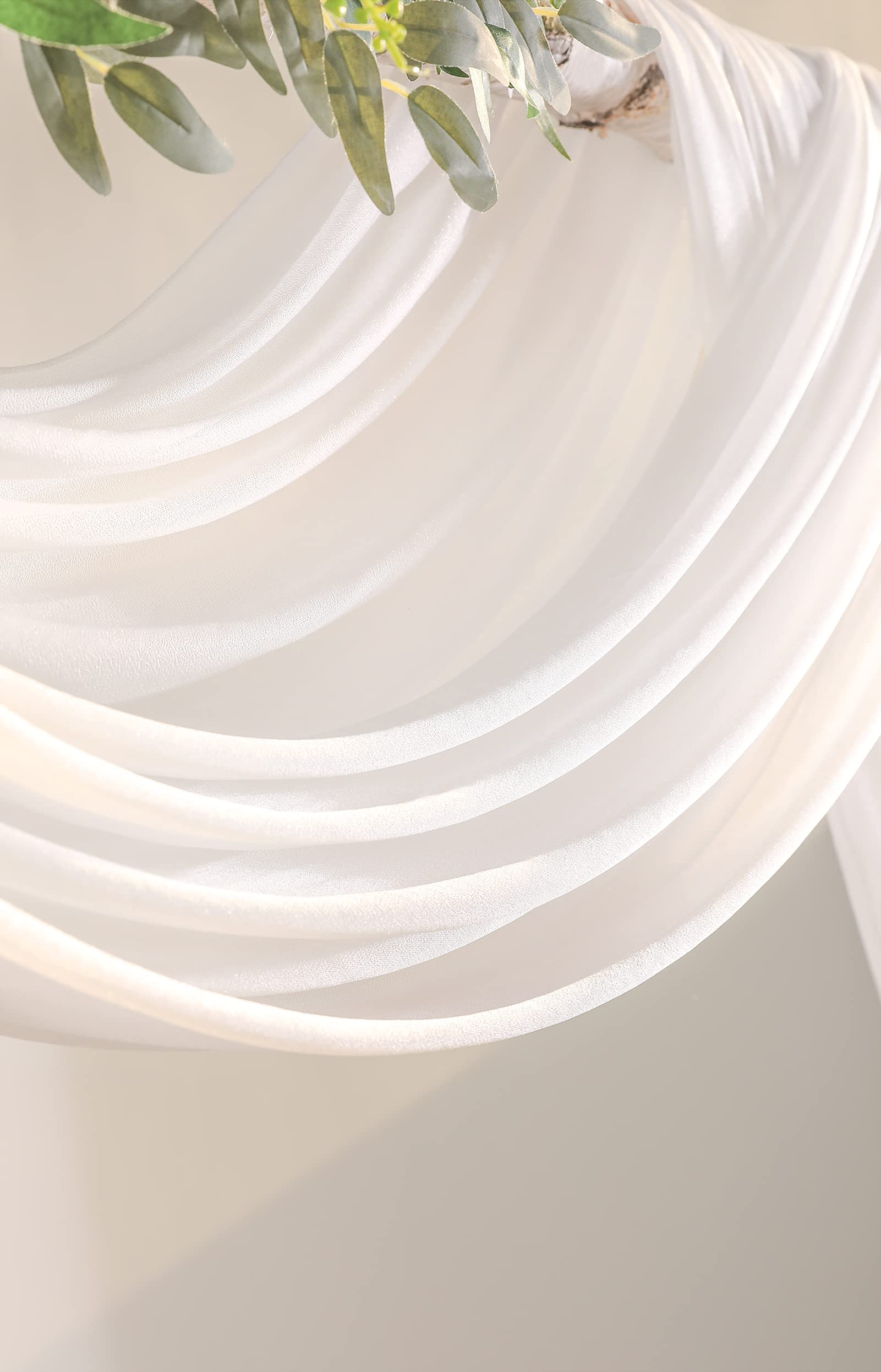 Yyhuawu Wedding Arch Draping Fabric 2 Panels 20Ft White Chiffon Fabric Drapes Arbor Drapery Wedding Party Ceremony Reception Swa