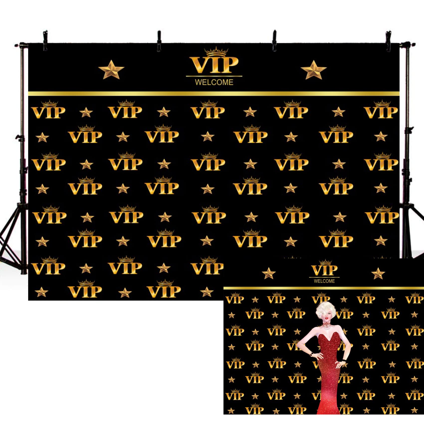 10X6.5Ft Vip Photography Backdrop Red Carpet Event Backdrop For Star Catwalks Stage Photography Background Cine Film Show Booth