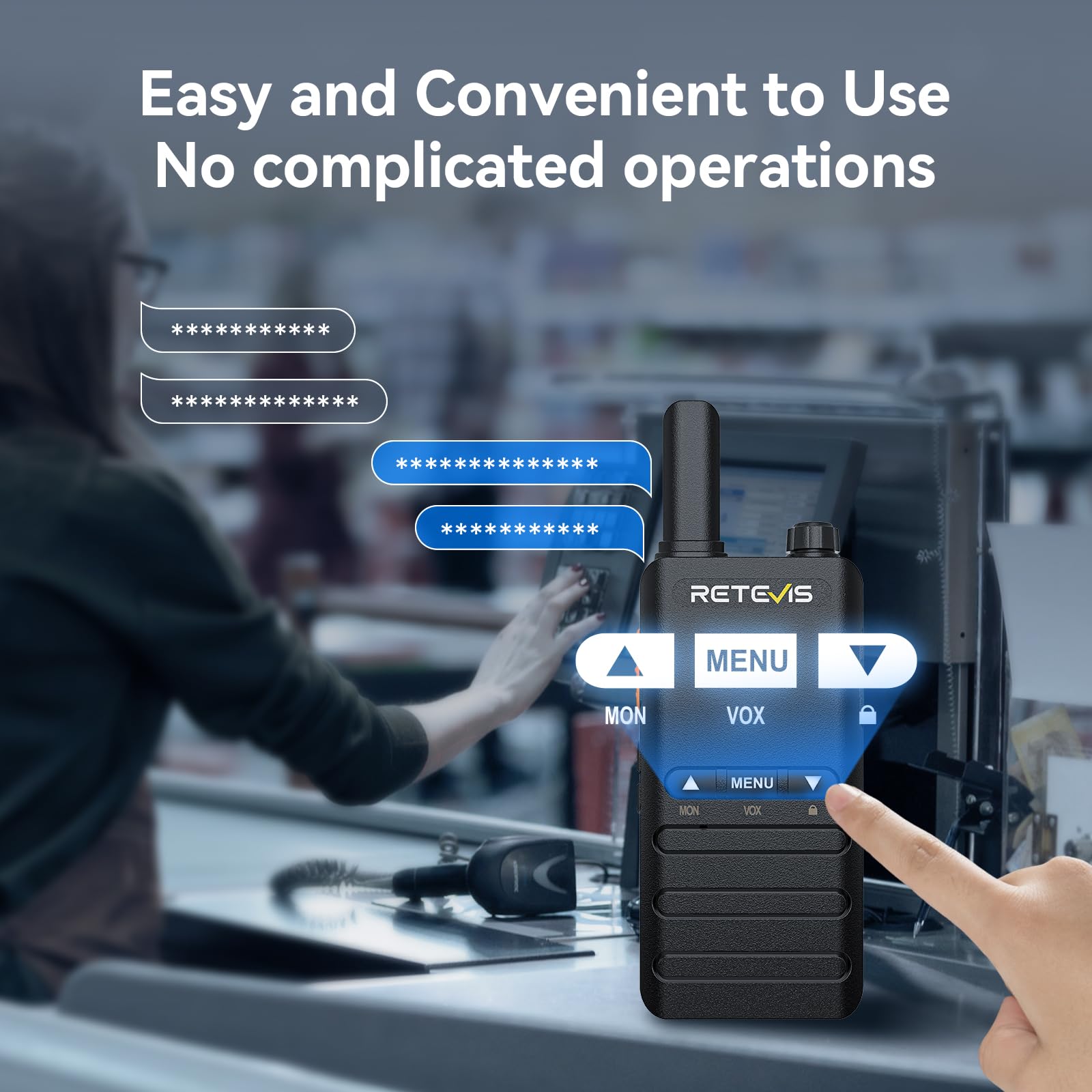 Retevis B3B Walkie Talkies For Adults, Compact 2 Way Radios With Earpiece, 1620Mah, Usb-C, Vox, Key Lock, 3+2 Buttons, License-F