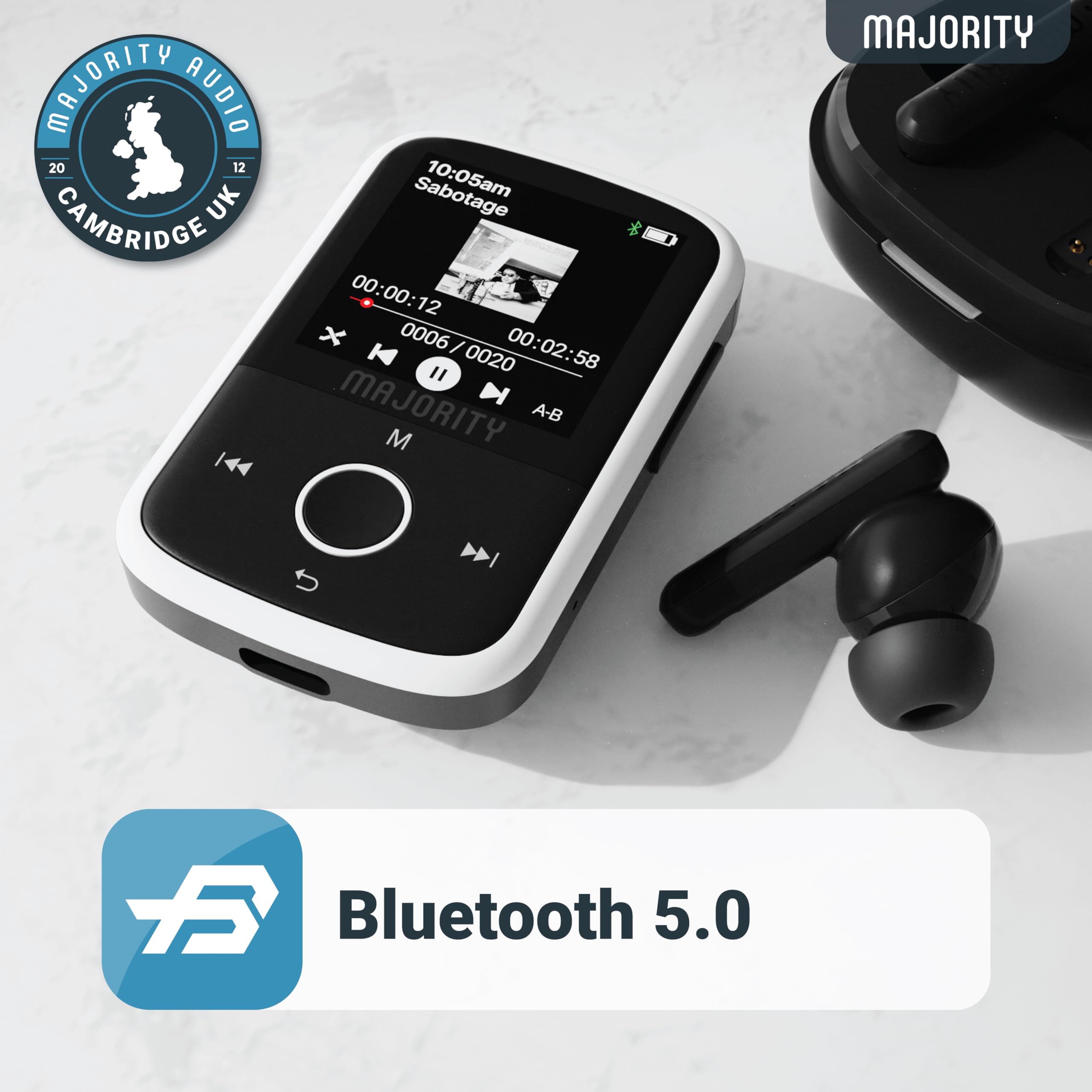 Mp3 Player With Bluetooth And Sports Clip | Earbuds Included, Expandable To 128Gb | Bluetooth Mp3 Music Player, Hd Color Screen,