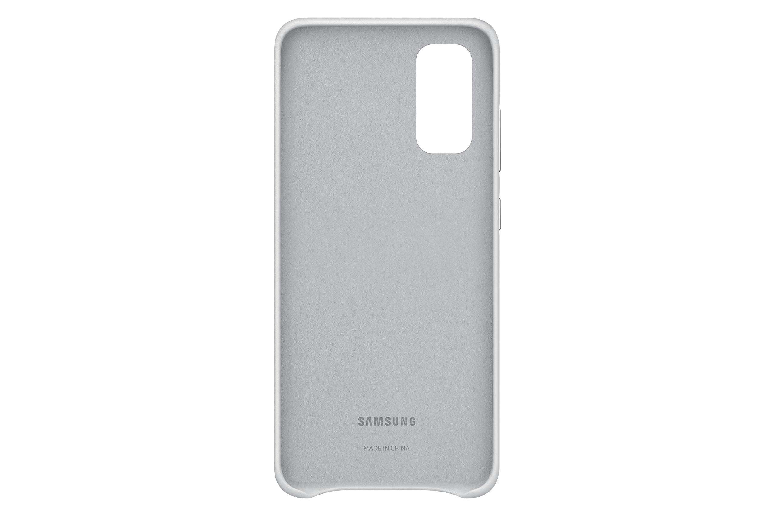 Samsung Galaxy S20 Case, Leather Back Cover   Silver (Us Version With Warranty) (Ef Vg980Lsegus)