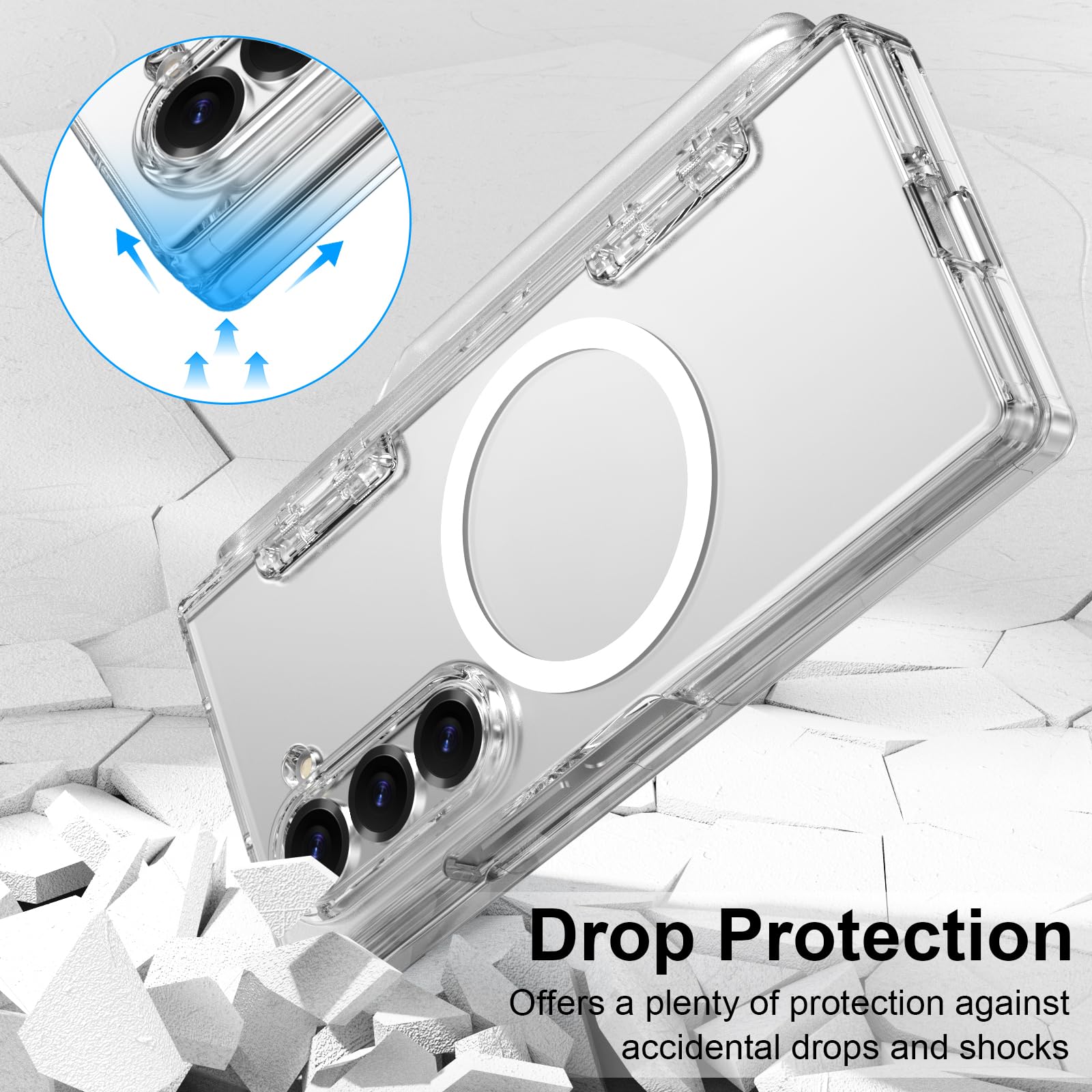 Dakorie For Samsung Z Fold 6 Case Clear Magsafe With Hinge Protection Built-In S Pen Holder & Hd Glass Screen Protector Shockpro