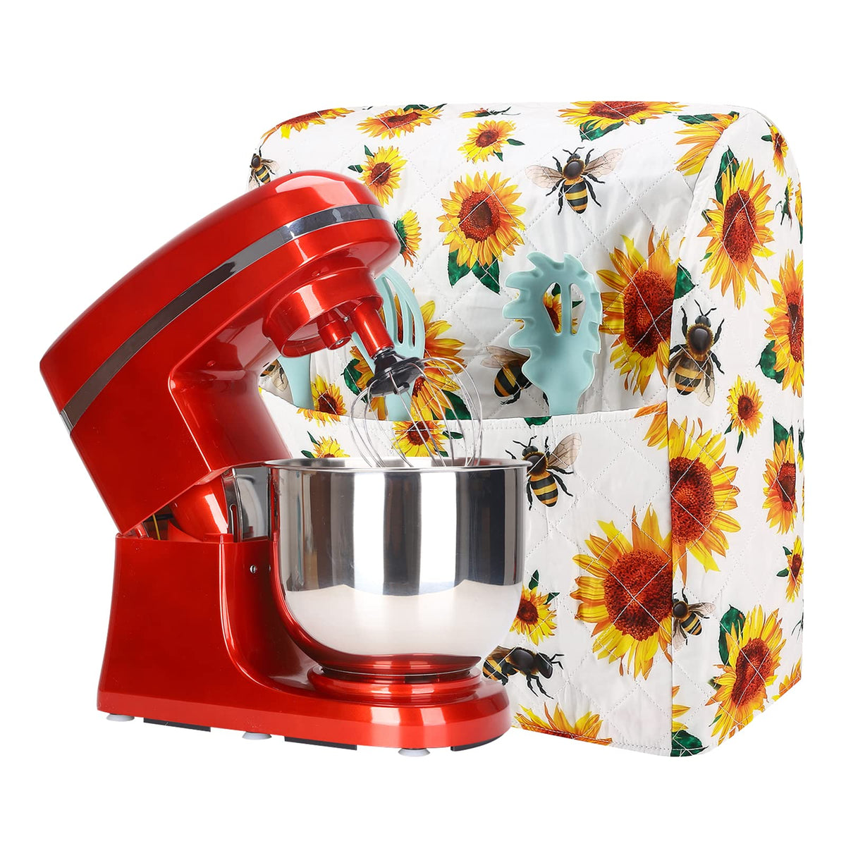 Stand Mixer Cover,Sunflower Kitchen Mixer Cover Compatible With 5 8 Qt Kitchenaid Hamilton Mixers,Sunflower Bee Spring Summer Ye