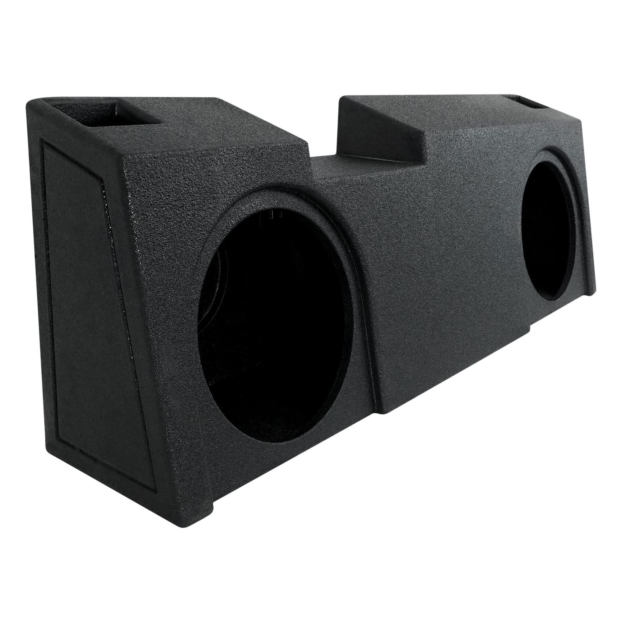 Q Power Underseat Upfire Dual 12 Inch Ported Subwoofer Box QBGMC19212 Wood Black for 2019-2022 GMC/Chevy Crew/Double Cab