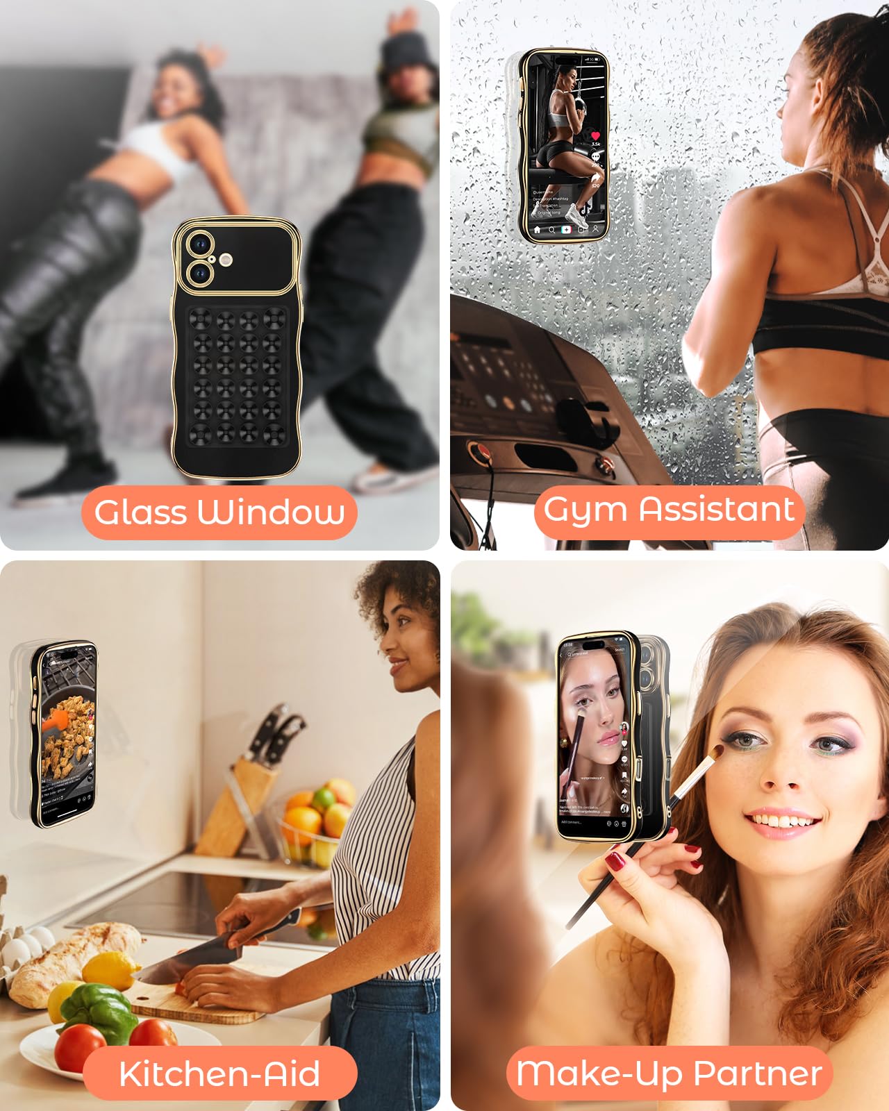 Miss Arts For Iphone 16 Case - Phone Case With Suction Cup Phone Mount [Hands-Free Strong Suction Grip Holder For Selfies And Vi