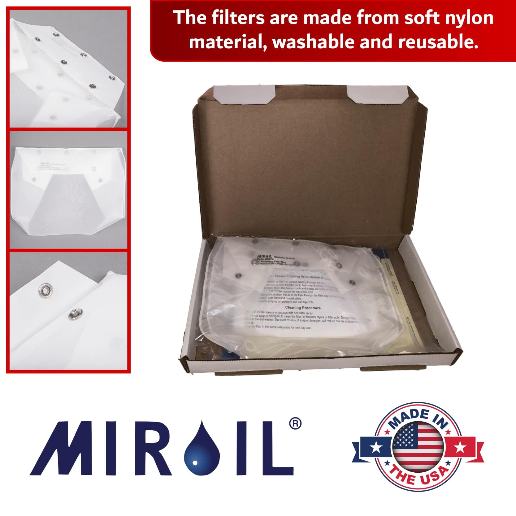 Miroil | Rb5Fs Fryer Filter Bag Only | Miroil Ez Flow Filter Bag | Part 12751| Use To Filter Fry Oil | Suitable For 40 Lb Or 50