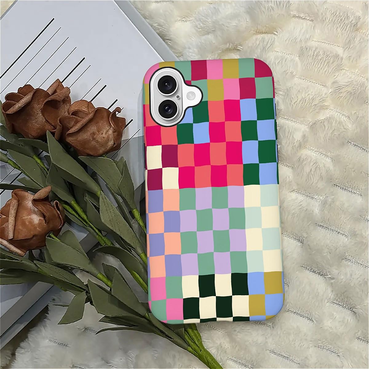 Seized Case Compatible With For Iphone 16,Colorful Checkerboard Phone Case For Girl Women Boy Men,Durable Protection Phone Case