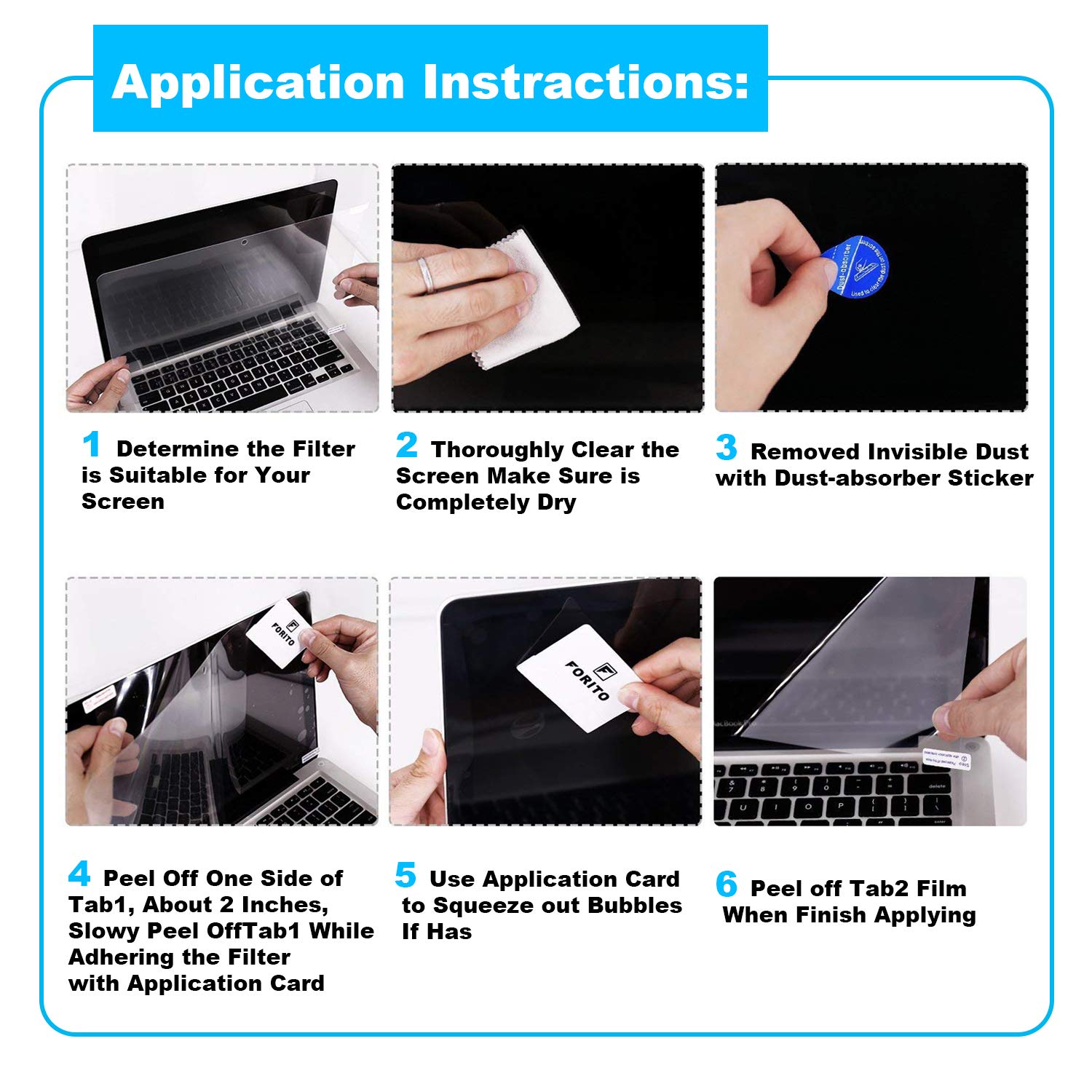 [2 Pack] Forito 17.3'' Anti Glare Screen Protector Compatible With All Brands Of 17.3'' With 16:9 Aspect Ratio Display Laptop(Si