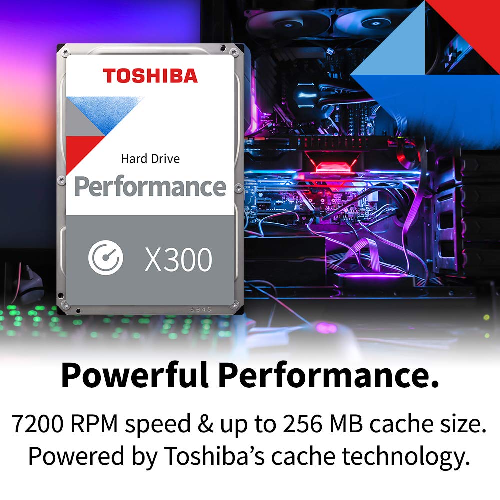 Toshiba X300 4TB Performance & Gaming 3.5 Inch Internal Hard Drive   CMR SATA 6.0 GB/s 7200 RPM 128 MB Cache   HDWE140XZSTA