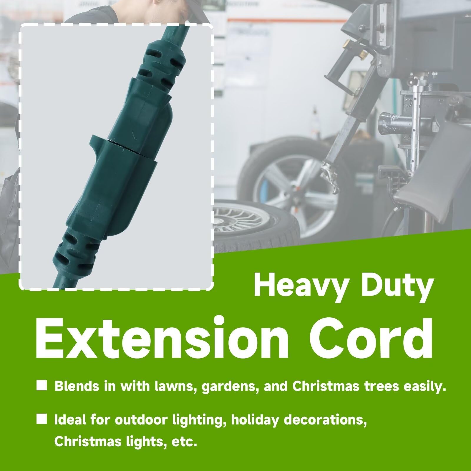 Ultra Explorer Green Indoor Extension Cord 6 Ft, 12/3 Sjtw Heavy Duty Green Extension Cable With 3 Prong Grounded Plug   Power C