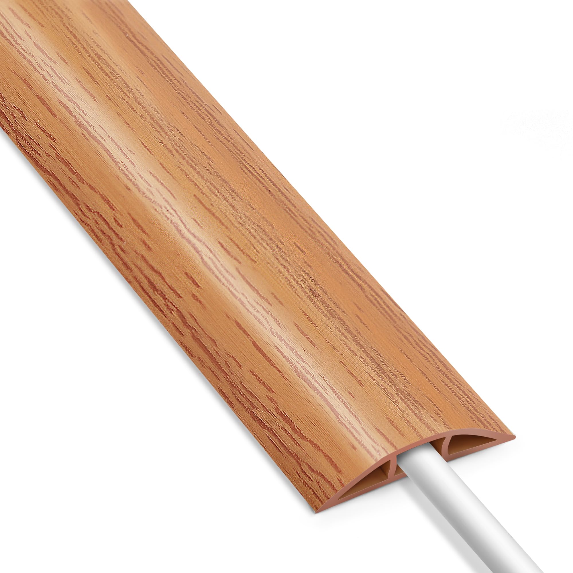 4Ft Cord Protector Floor, Floor Cord Cover, Wood Yellow Oak Cord Hider Floor, Organizer Wires Floor Cable Cover, Hide Extension