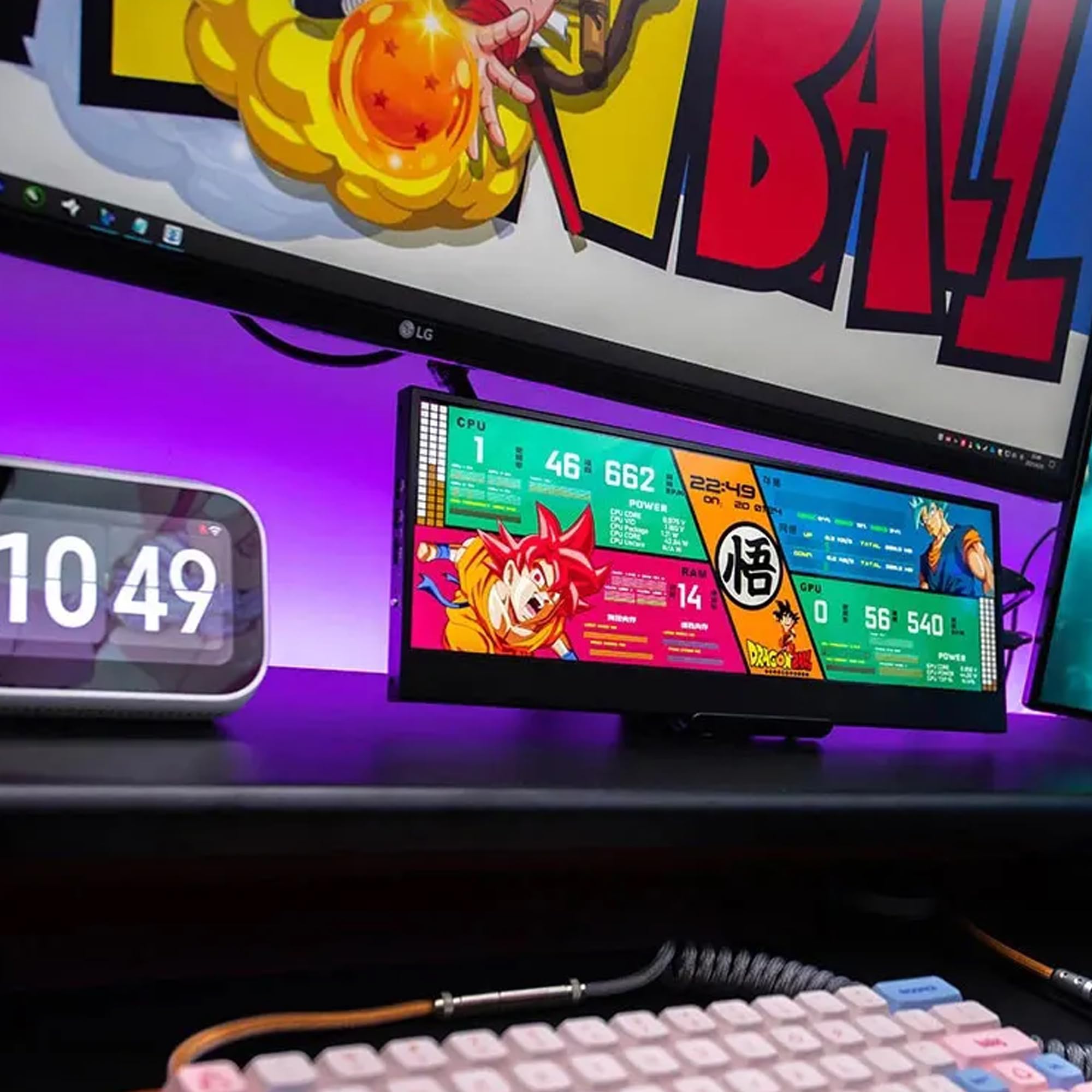 Wisecoco 12.6 Inch Secondary Screen Fhd Ips Touch Second Screen Stretched Bar Lcd Display 1920X515 Mini Hdmi For Laptop Computer