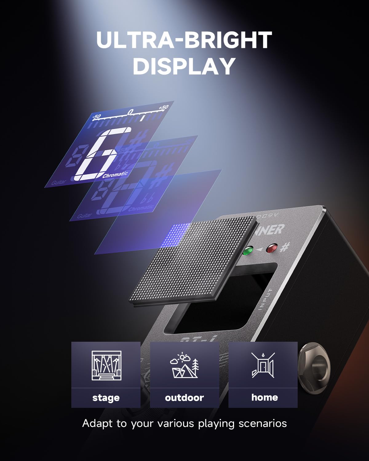 Donner Tuner Pedal, Dt 1 Chromatic Guitar Tuner Pedal With Pitch Indicator For Electric Guitar And Bass True Bypass