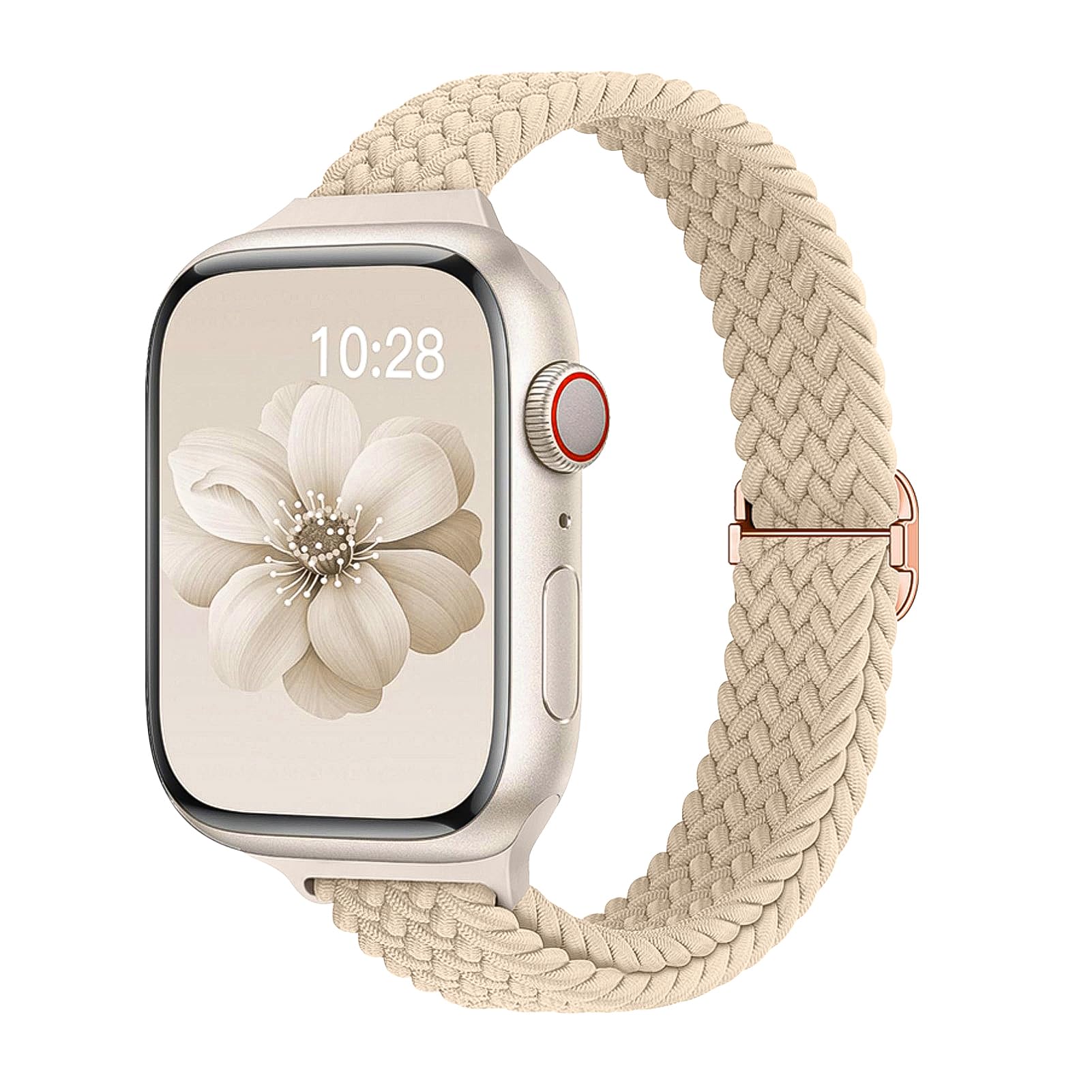 Slim Braided Bands for Apple Watch Band 40mm 41mm 42mm 38mm 46mm 44mm 45mm 49mm Women,Stretchy Solo Loop Nylon Elastic Thin Narr