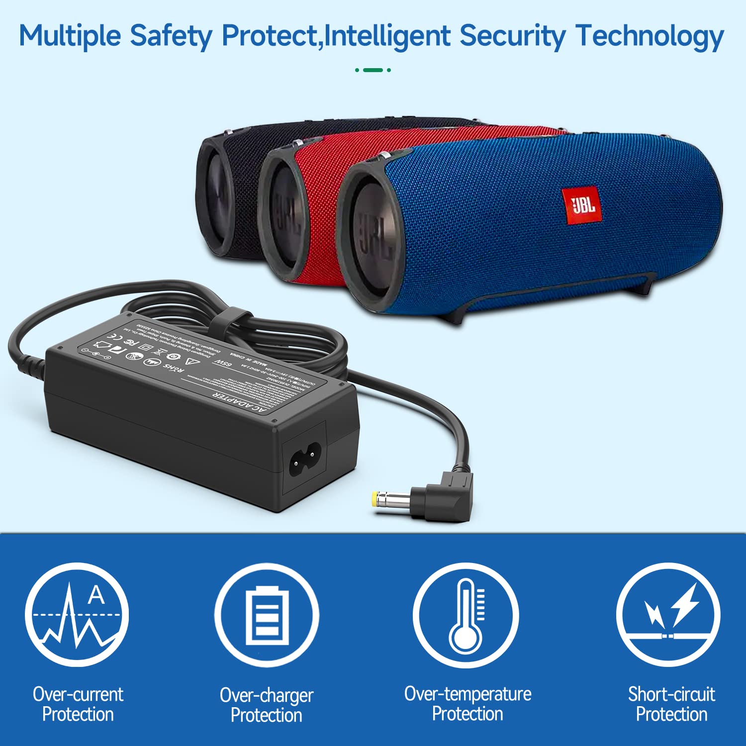 Power Cord For Jbl Xtreme Xtreme 2, 19V Ac/Dc Adapter Charger For Extreme Extreme 2 Jbl Boombox, 65W Portable Wireless Bluetooth