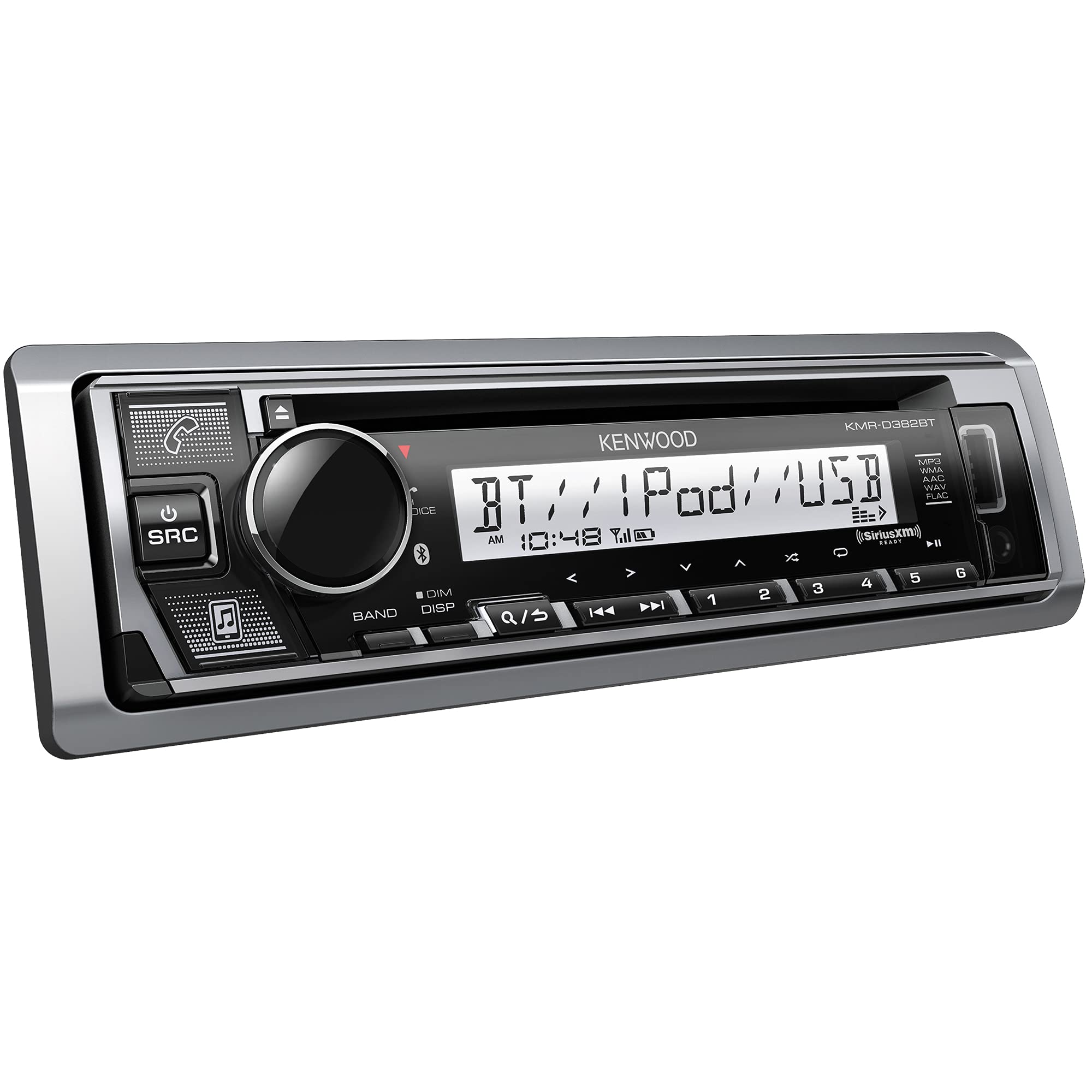 Kenwood Kmr D382Bt (50W X 4Ch) Single Din Car/Marine Stereo Head Unit With Bluetooth, Hands Free Calling, Cd Player, Usb, Am/Fm