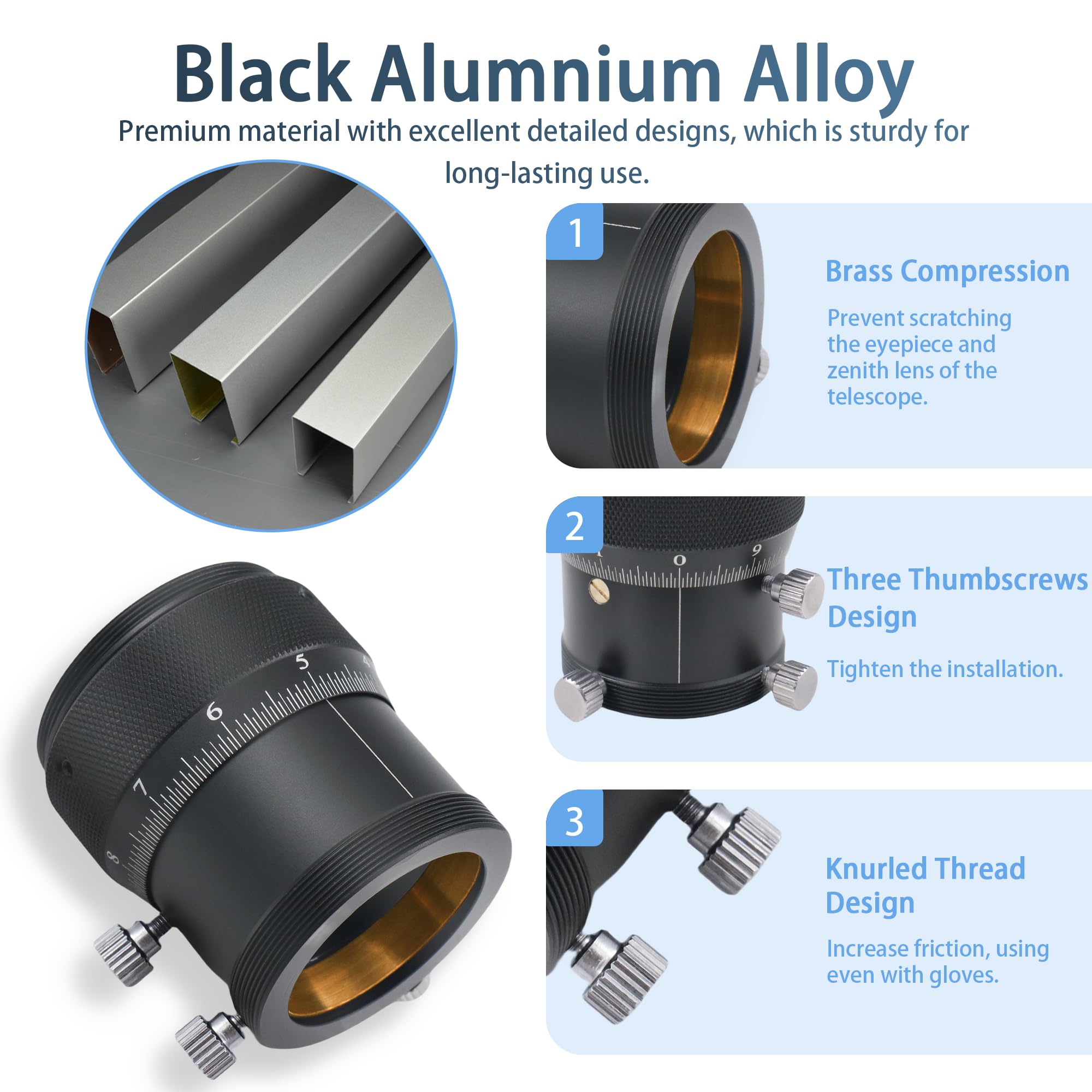 Astromania 1.25'' High Precision Double Helical Focuser With 0.05Mm Scale For Telescope Lenses/Finder & Guidescope